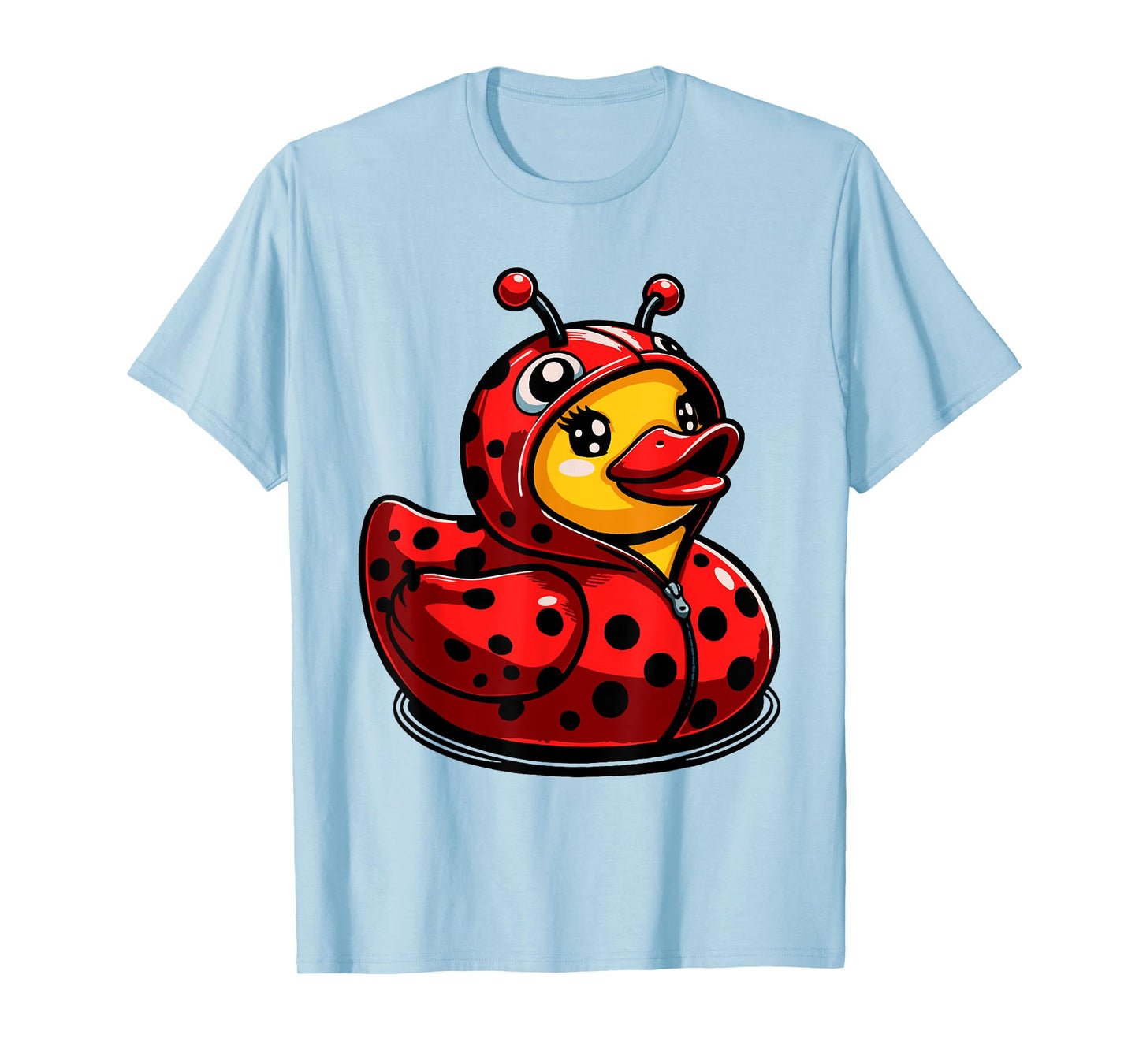 Ladybugs Ducks Ladybug Duck Lady Beetles Duckling T-Shirt - Unisex-Kids, Grey, Small, Short Sleeve, Cartoon, Halloween