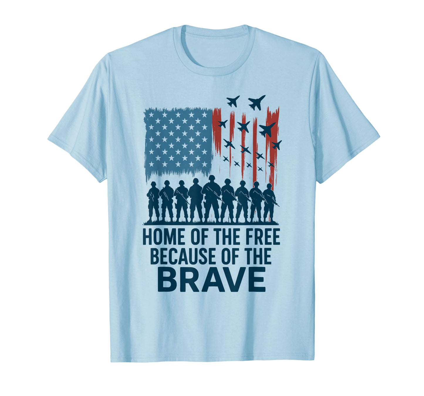 Home of The Free Because of The Brave Patriotic US Flag T-Shirt