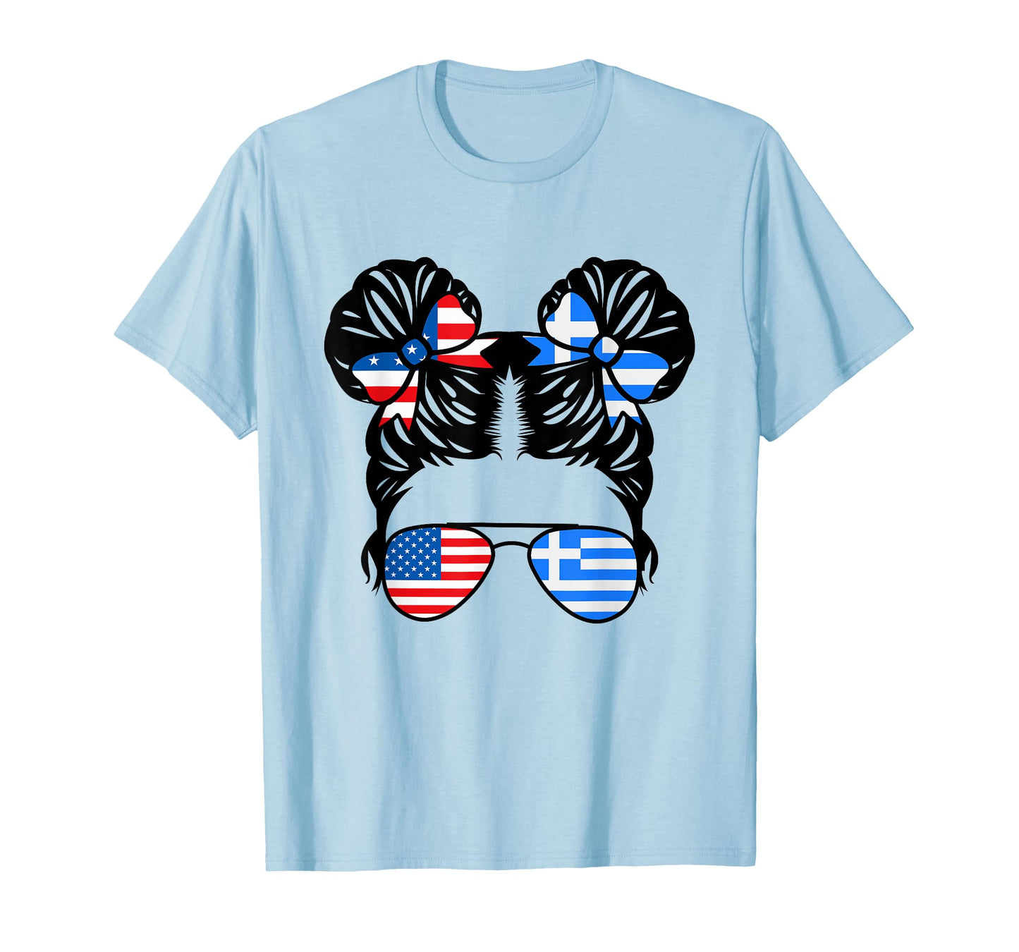 Half American Half Greek Girl USA Greece Flag Patriot T-Shirt