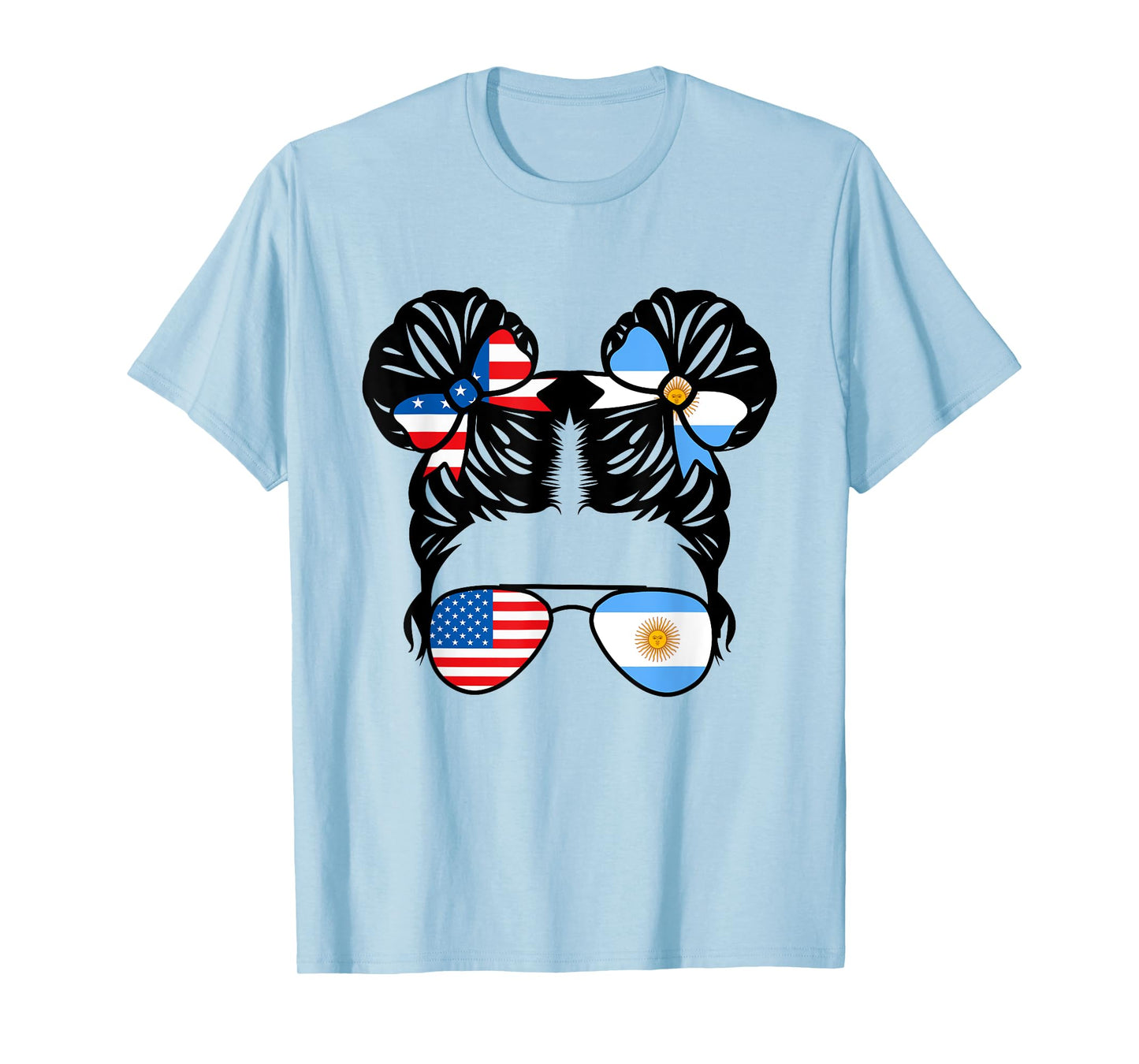 Half American Argentinian Girl USA Argentina Flag Patriot T-Shirt