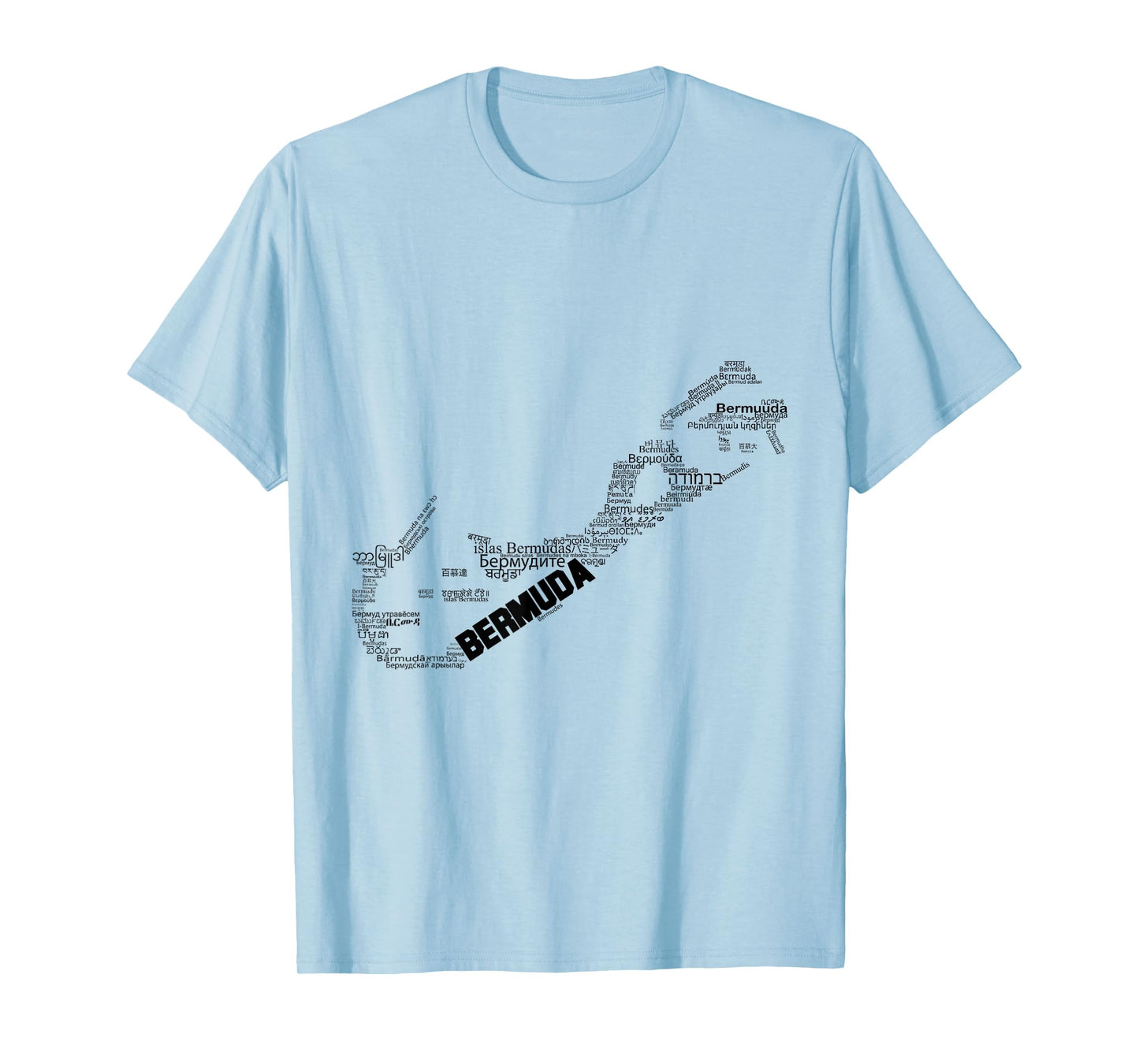 Bermuda Map, Bermuda in world languages T-Shirt