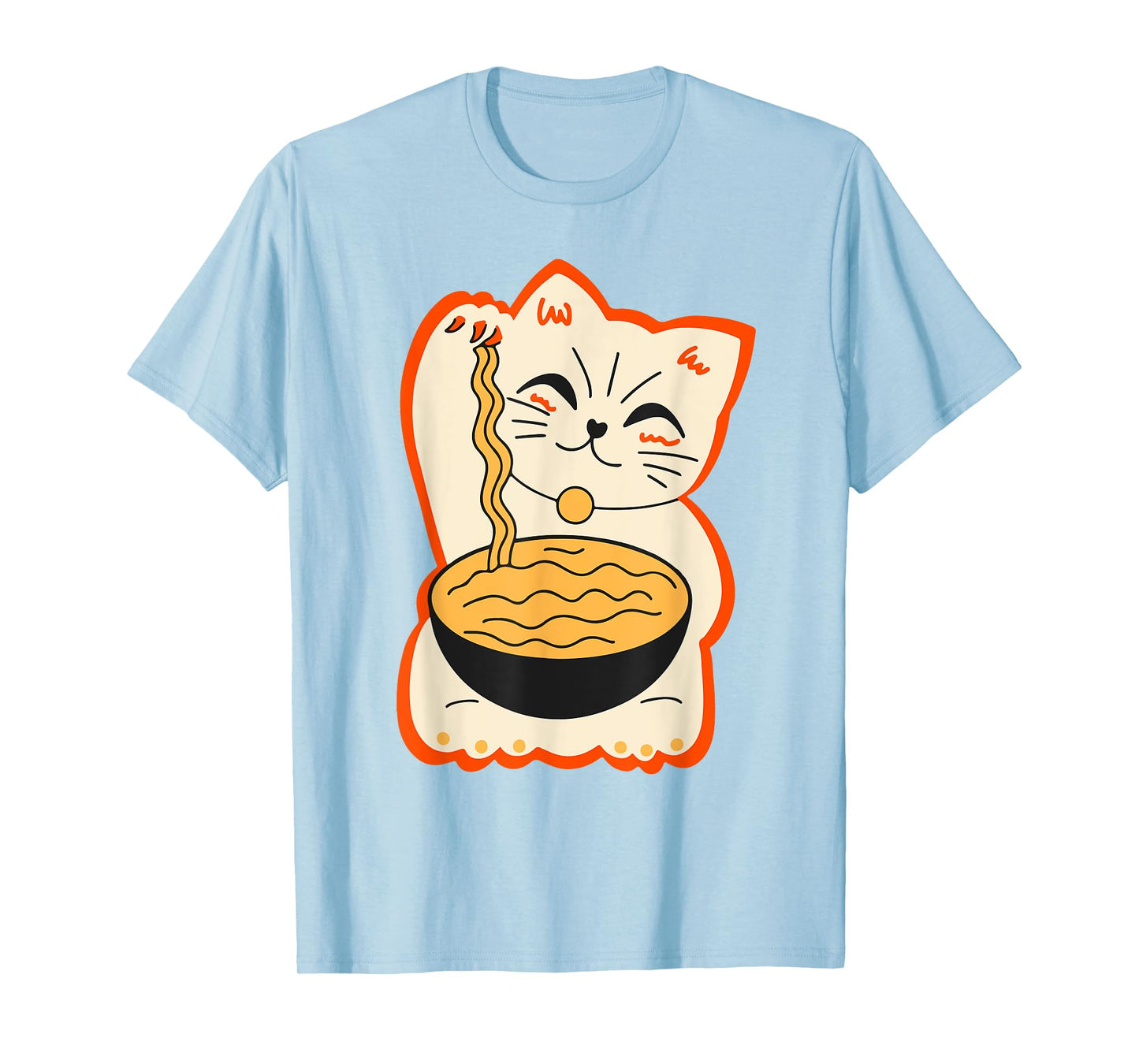 Cute Cat Ramen Teen Girl Women Funny Japanese Neko Kawaii T-Shirt