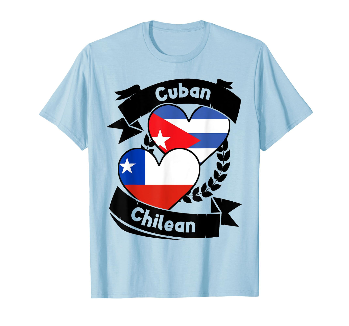 Cuban Chilean Heart Flags Cuba Chile T-Shirt