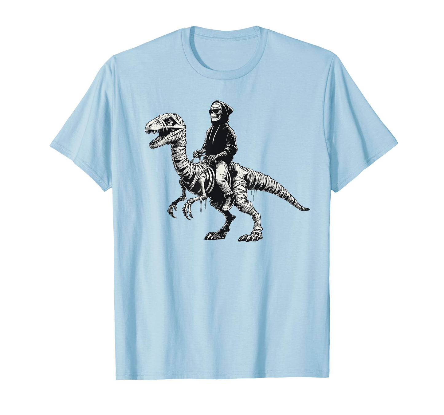 Skeleton Riding Dinosaur Halloween Men Women and kids T-Shirt