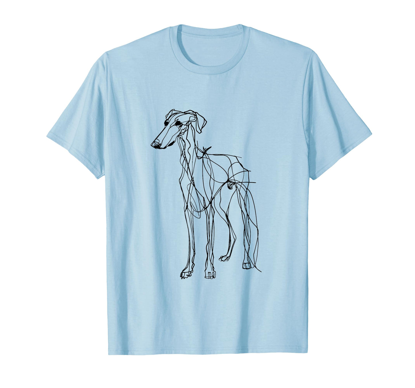 Silken Windhound Dog Line Art Minimalist Mom Dad T-Shirt