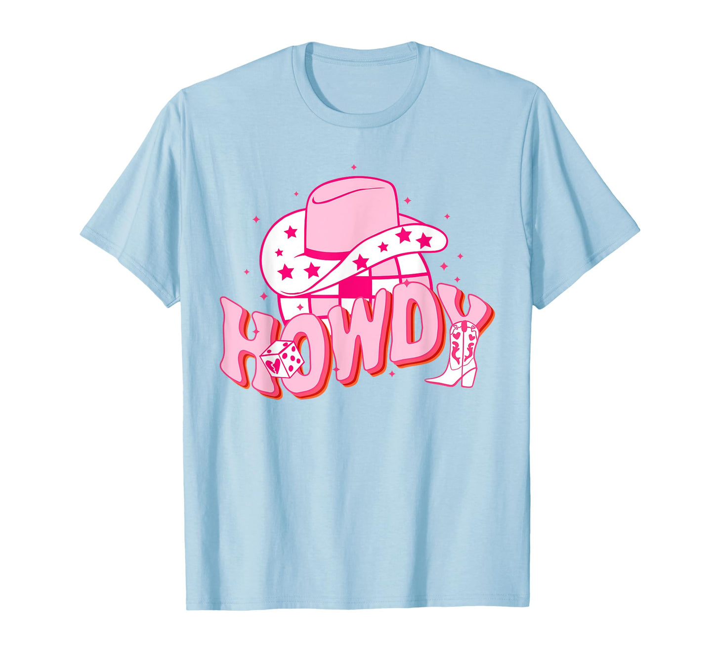 Howdy Southern Western Girl Country Rodeo Pink Cowgirl Disco T-Shirt