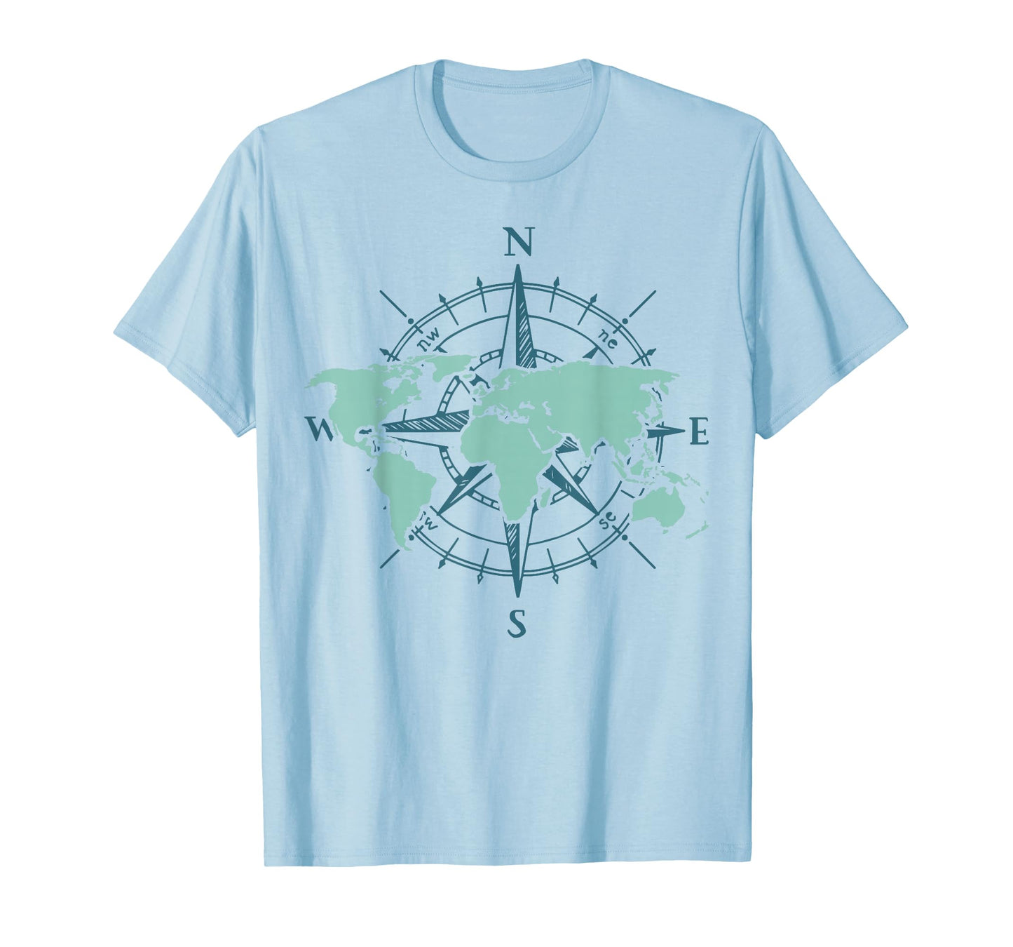 Travel Compass World Travel Map Globe World Map T-Shirt