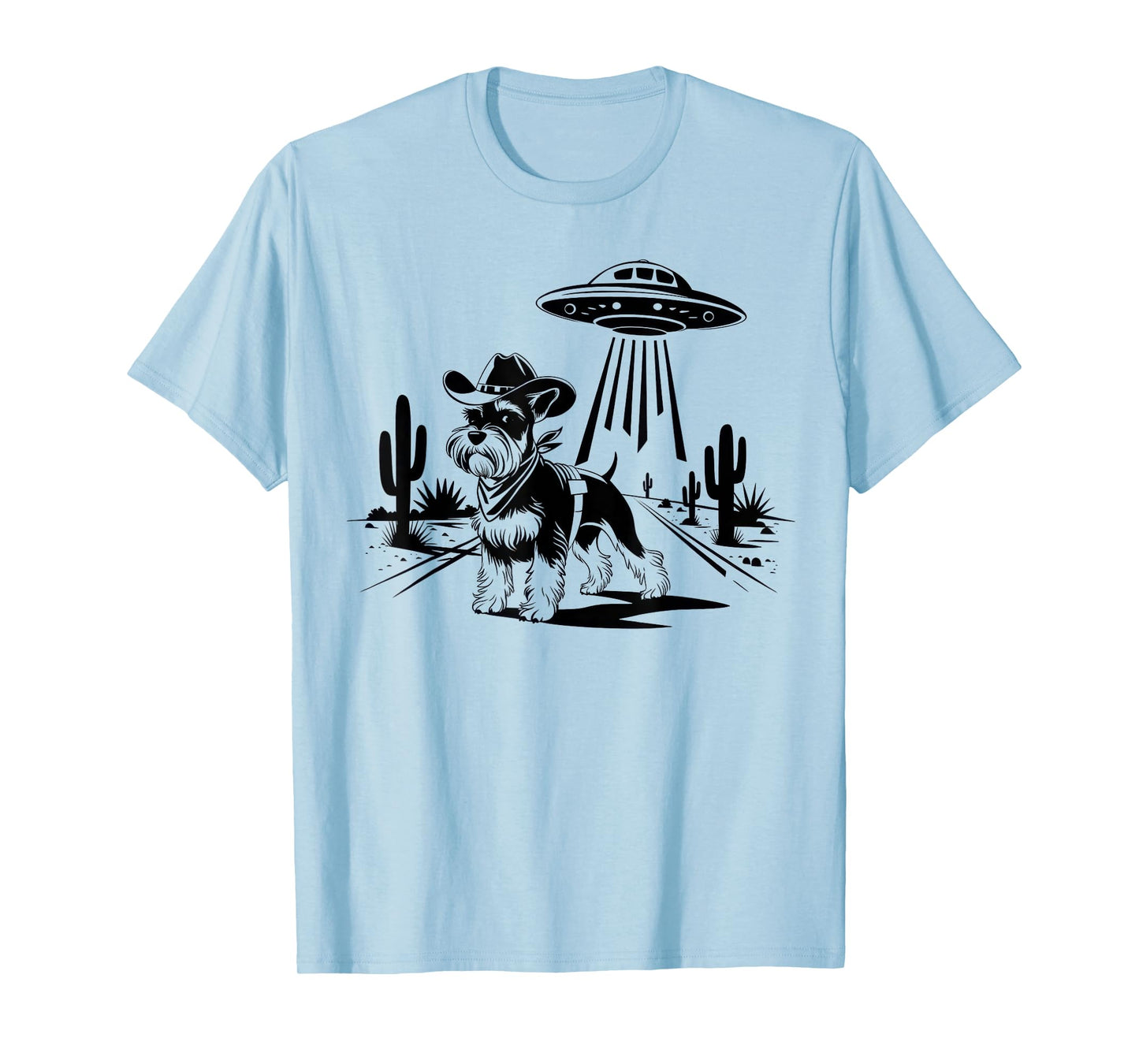 Schnauzer TShirt Schnauzer Vintage Shirt UFO Western Retro T-Shirt