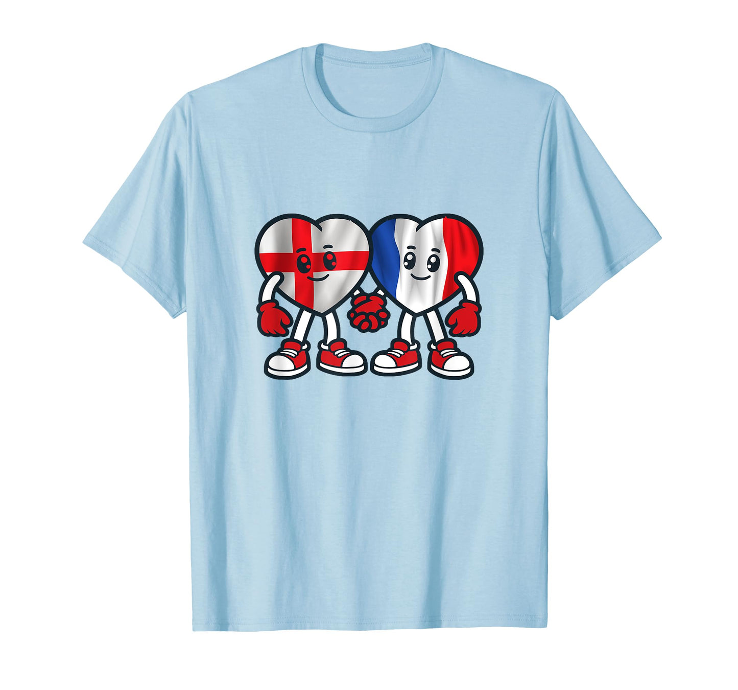 France and England Hearts Friendship T-Shirt