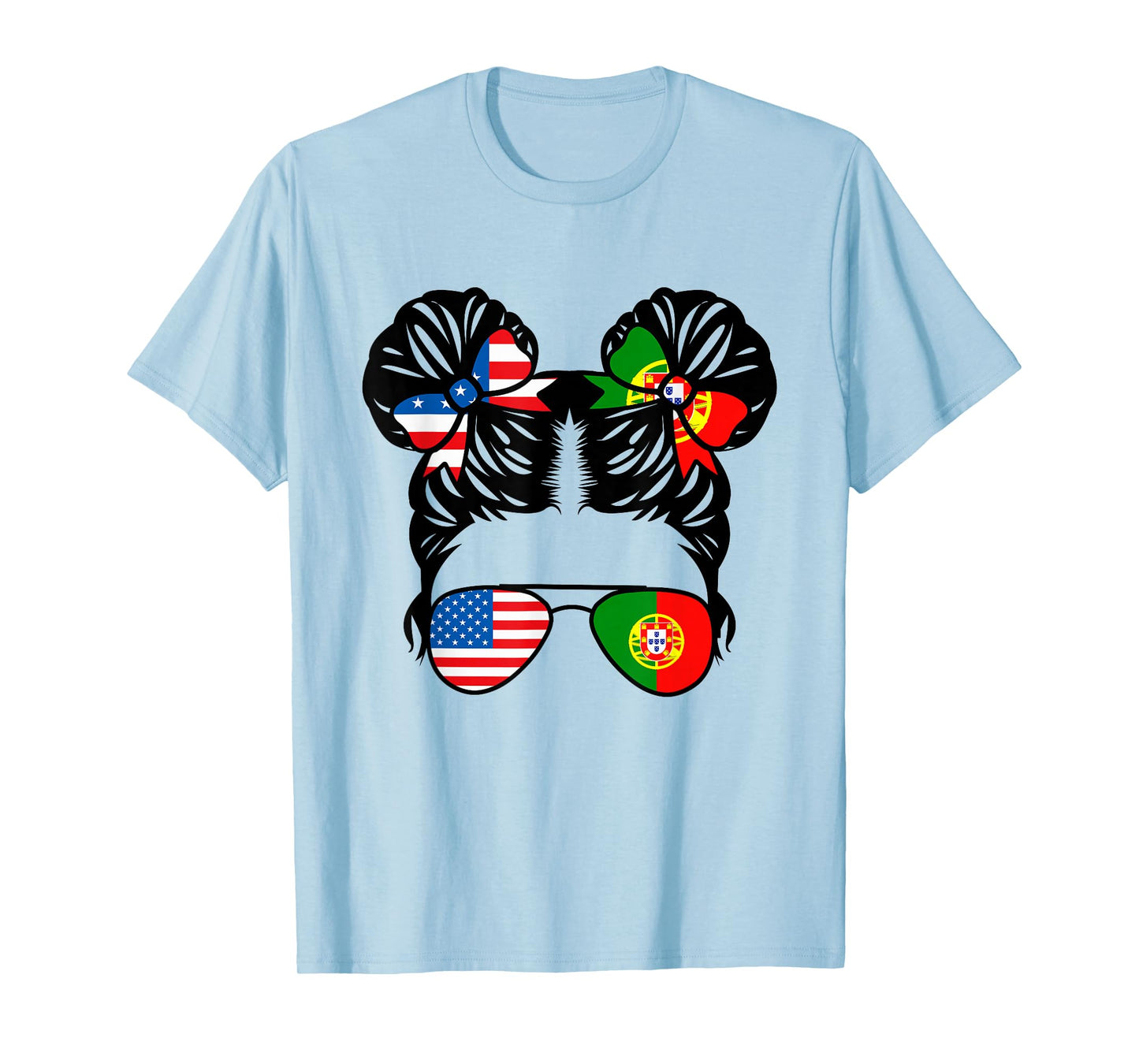 Half American Half Portuguese Girl USA Portugal Flag Patriot T-Shirt