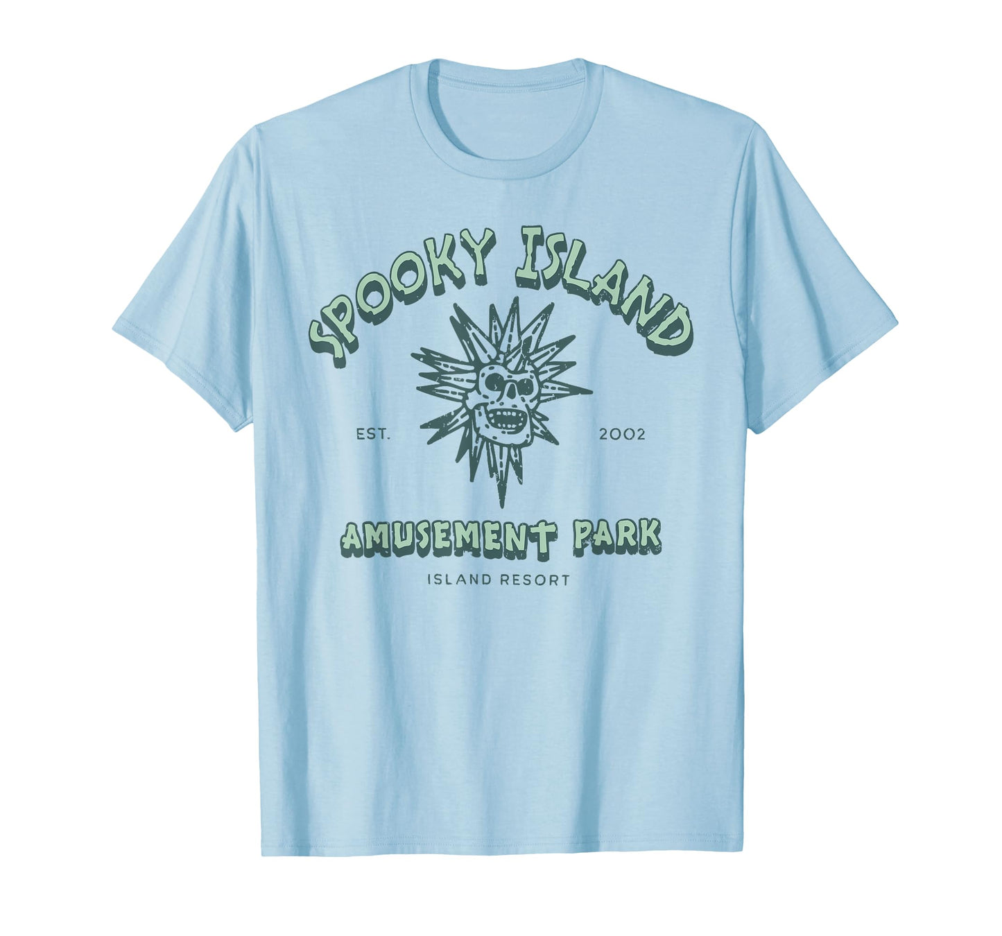 Spooky Island Retro Halloween Skull 90s Halloween Summerween T-Shirt