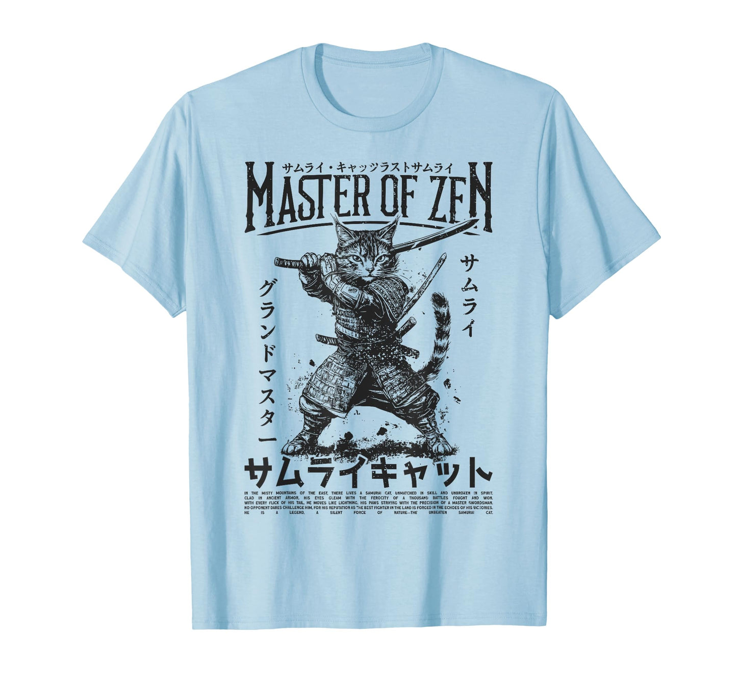 Samurai Cat Warrior Ukiyo Otaku Streetwear Cat Samurai T-Shirt