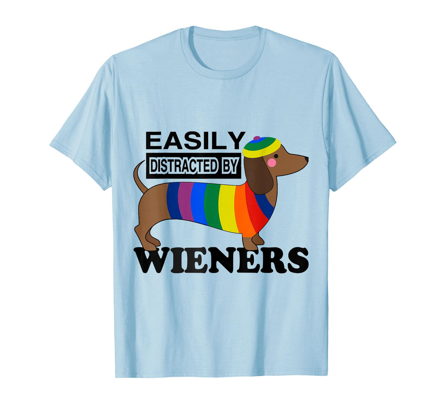 Rainbow LGBT Love Weiners Dogs Love Funny Gay Man Pride Fun T-Shirt