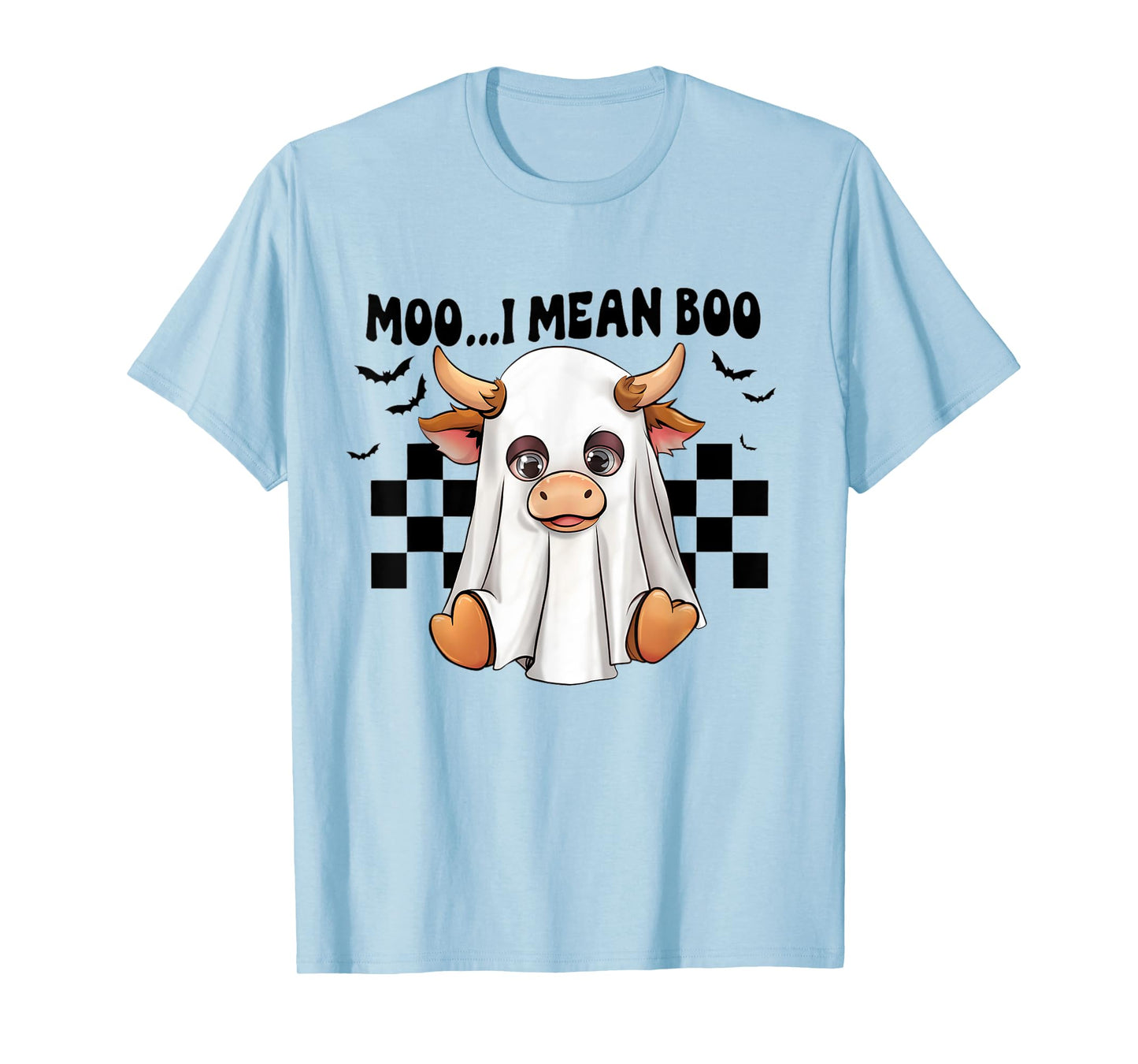 Moo I Mean Boo Ghost Cow Funny Halloween Costume Cow Lover T-Shirt