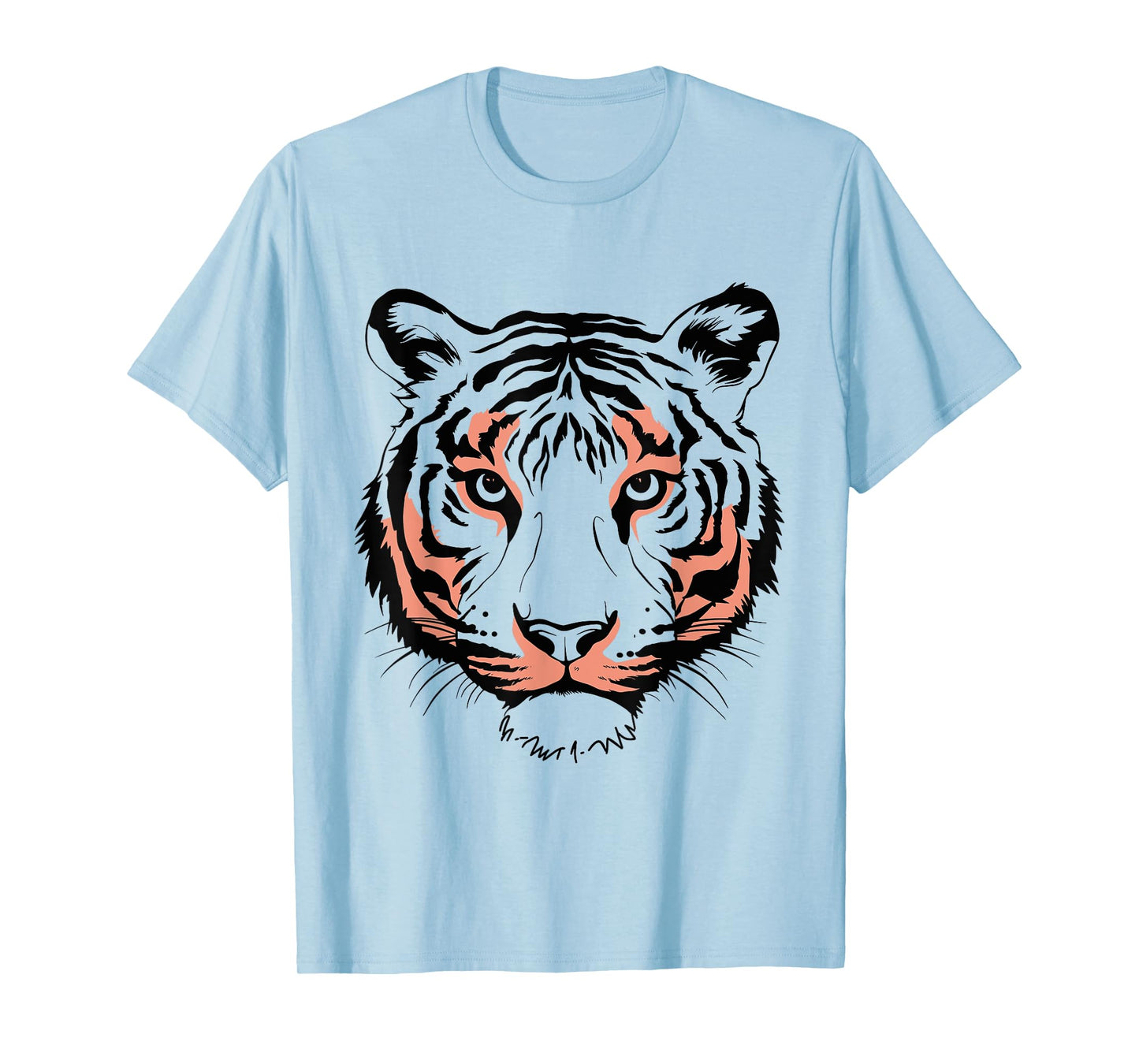 Orange Tiger Face Wild Animal For Women Men Kids Tiger Head T-Shirt
