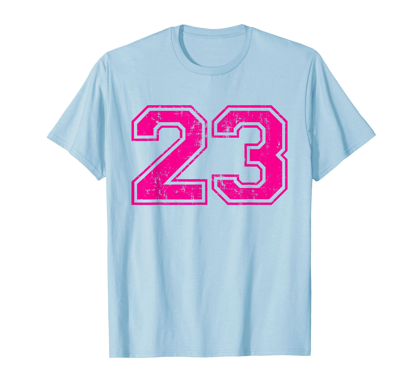 Number 23 Varsity Distressed Vintage Sport Team Player's T-Shirt