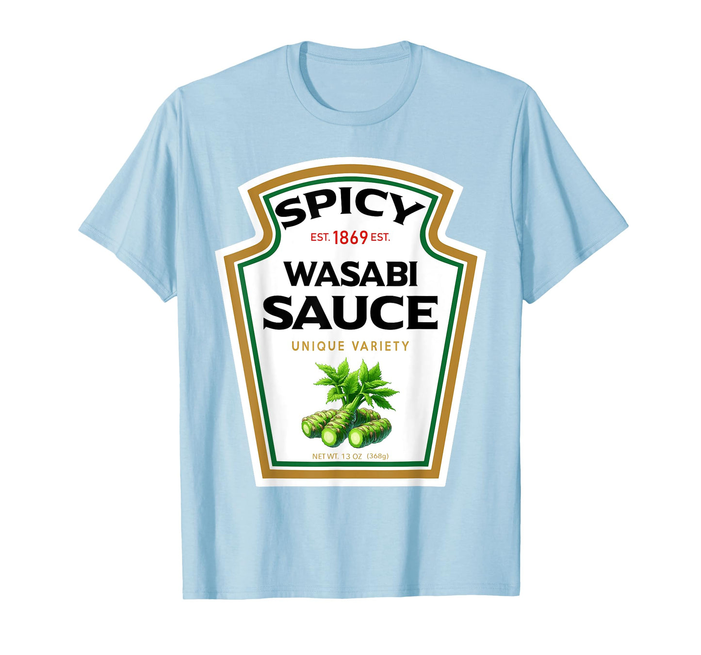 Spicy Wasabi Sauce Bottle Label Funny Halloween Costume T-Shirt