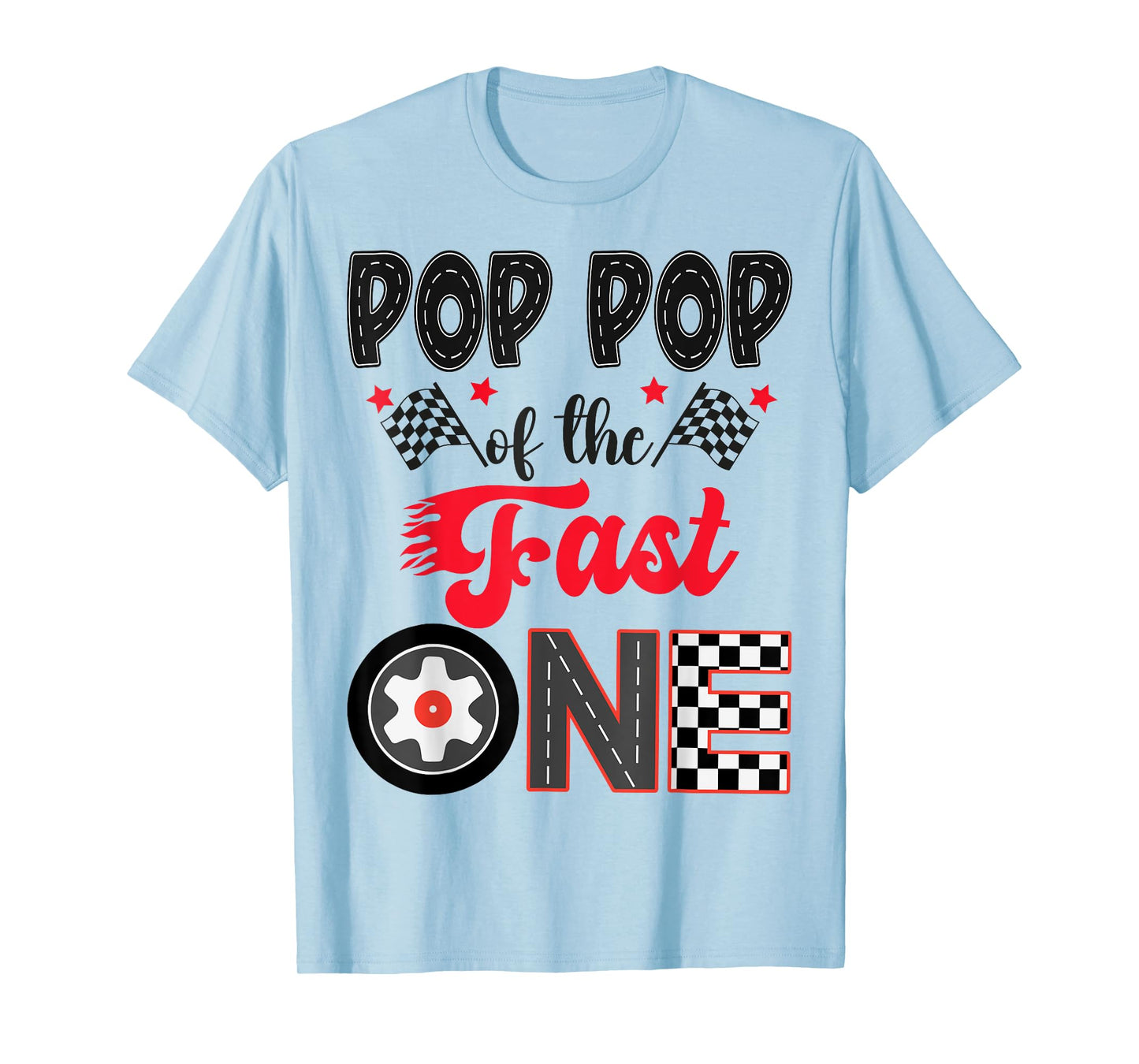 Pop Pop Of The Fast One Car Racing Dad 1St Birthday Boy T-Shirt