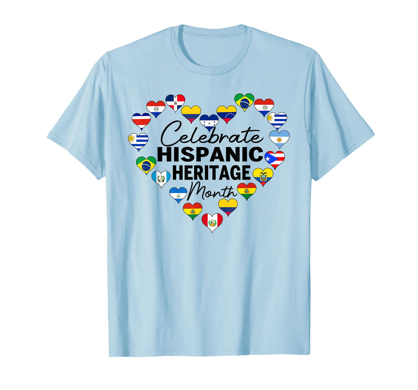 Hispanic Countries Flags Celebrate Hispanic Heritage Month T-Shirt