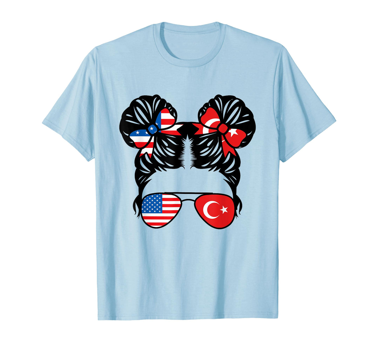 Half American Half Turkish Girl USA Turkey Flag Patriot T-Shirt