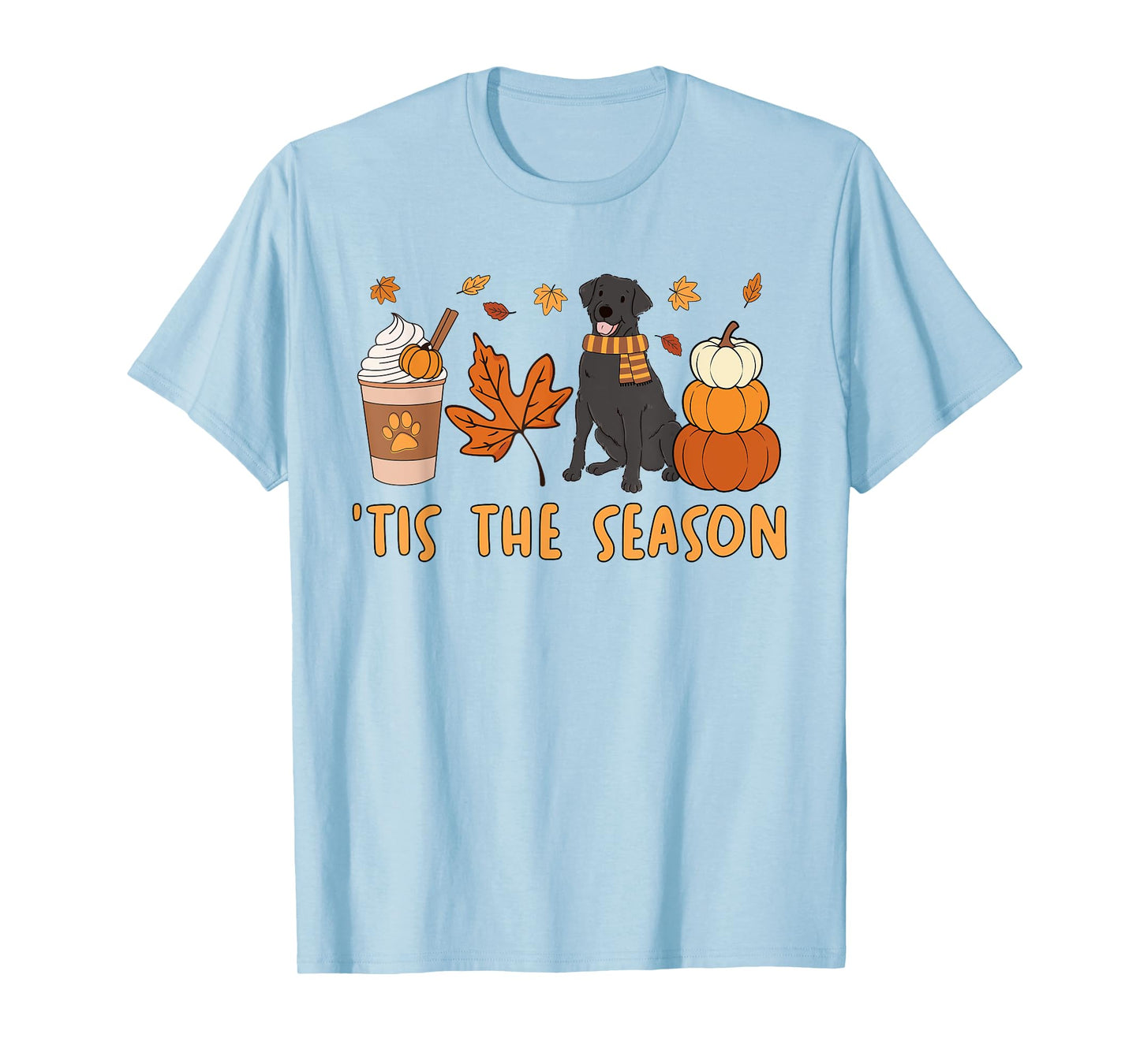 Tis The Season Labrador Retriever Fall Autumn Pumpkin Coffee T-Shirt