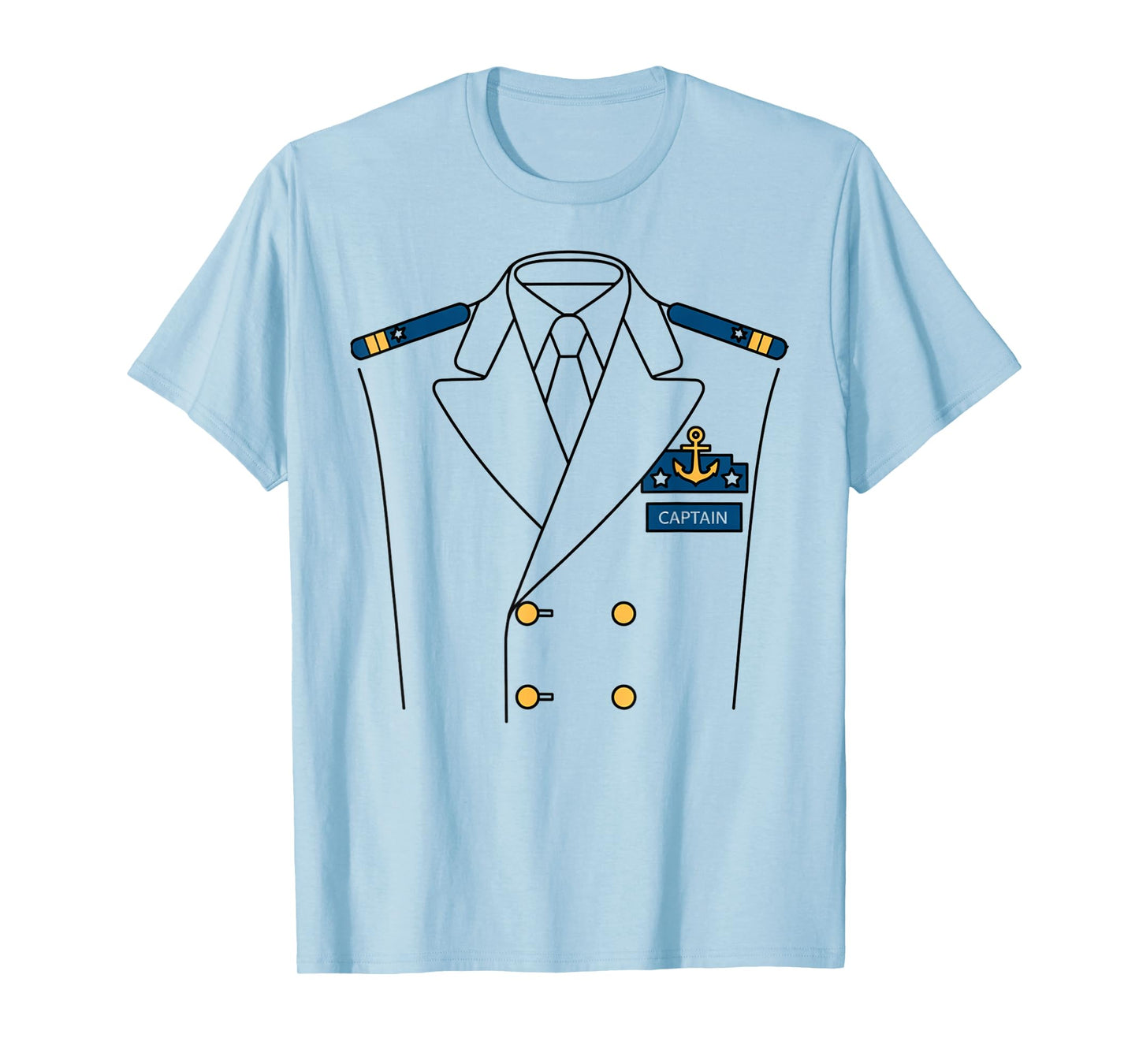 Funny Boat Captain Costume Halloween Graphic Men Women Kids T-Shirt