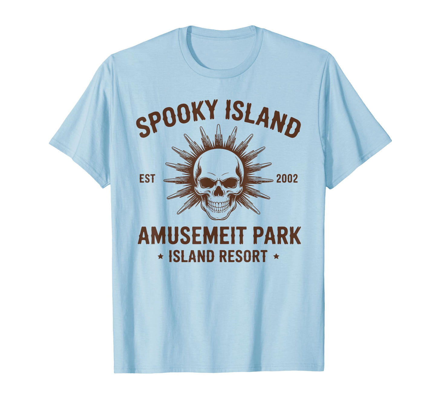 Spooky Island Retro Halloween Skull 90s Halloween Summerween T-Shirt