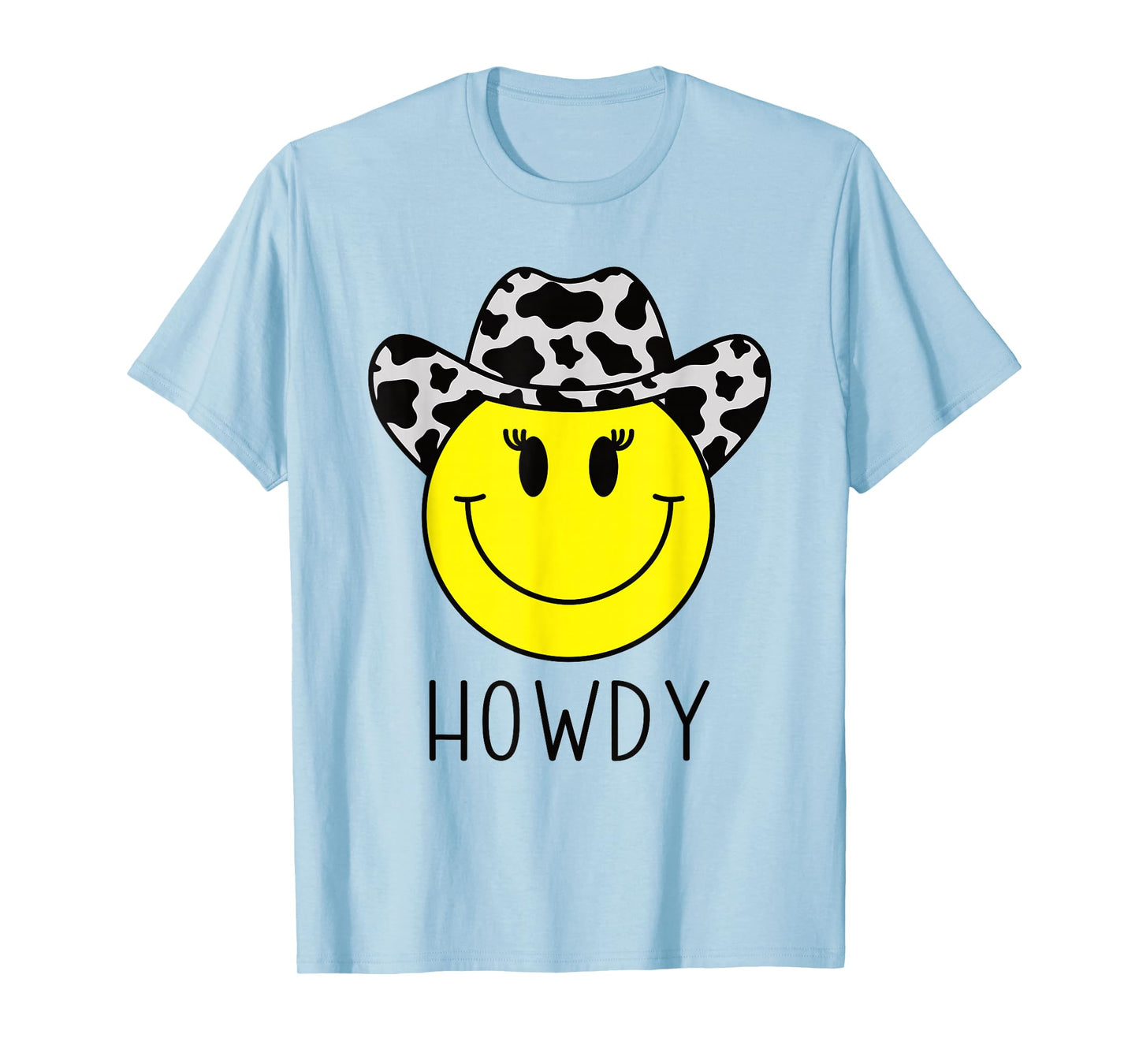 Cute Howdy Western Yellow Happy Smiling Smile Face Cowgirl T-Shirt