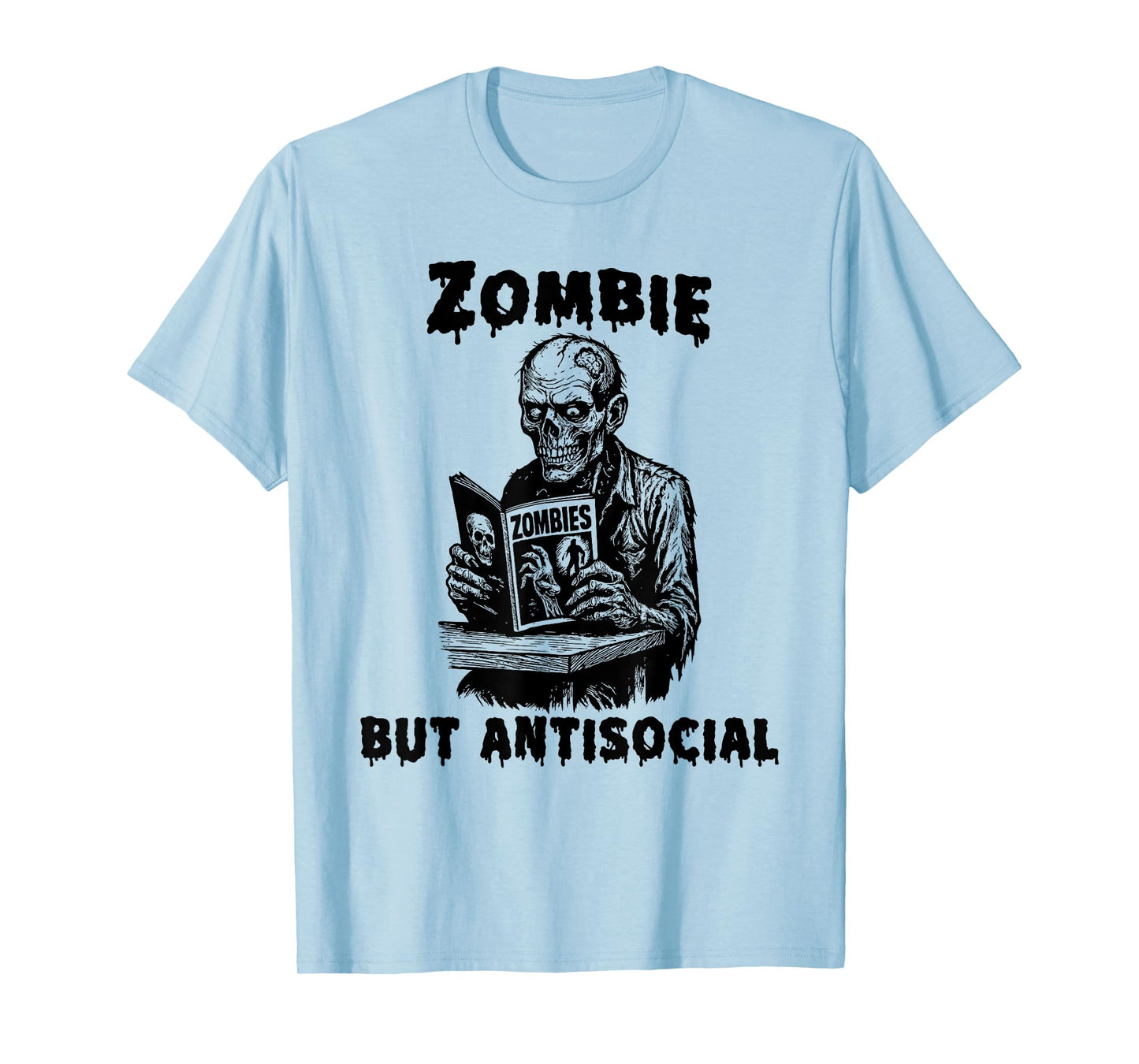 Funny Introverted Zombie Reading Comic Books T-Shirt