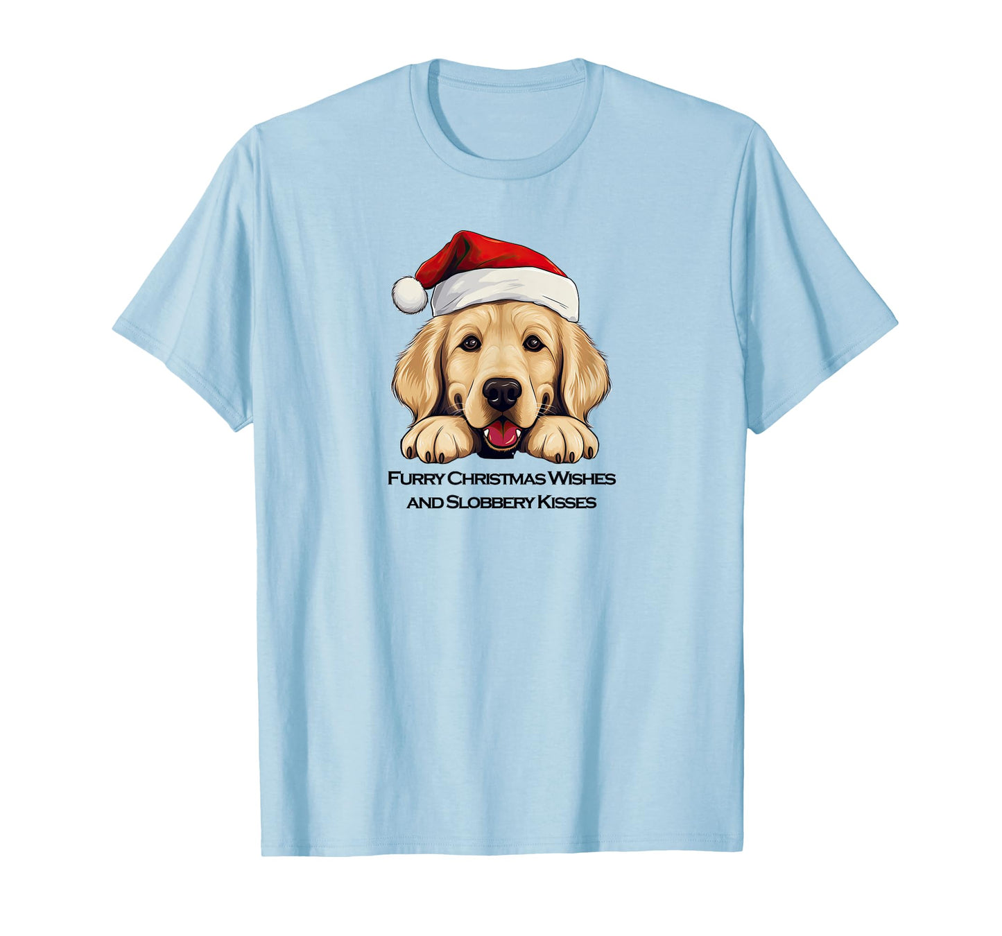 Merry Xmas Golden Retriever Santa "Furry" Christmas Wishes T-Shirt