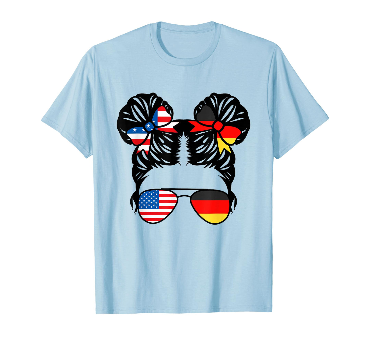 Half American Half German Girl USA Germany Flag Patriot T-Shirt