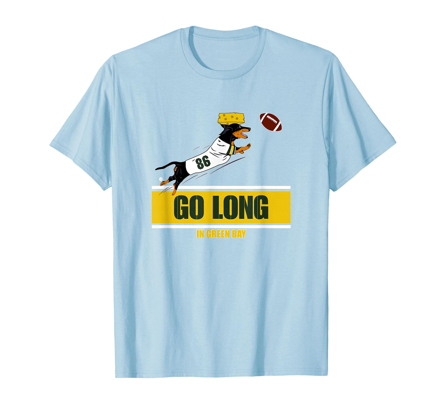 Go Long in Green Bay Funny Dachshund Football T-Shirt T-Shirt