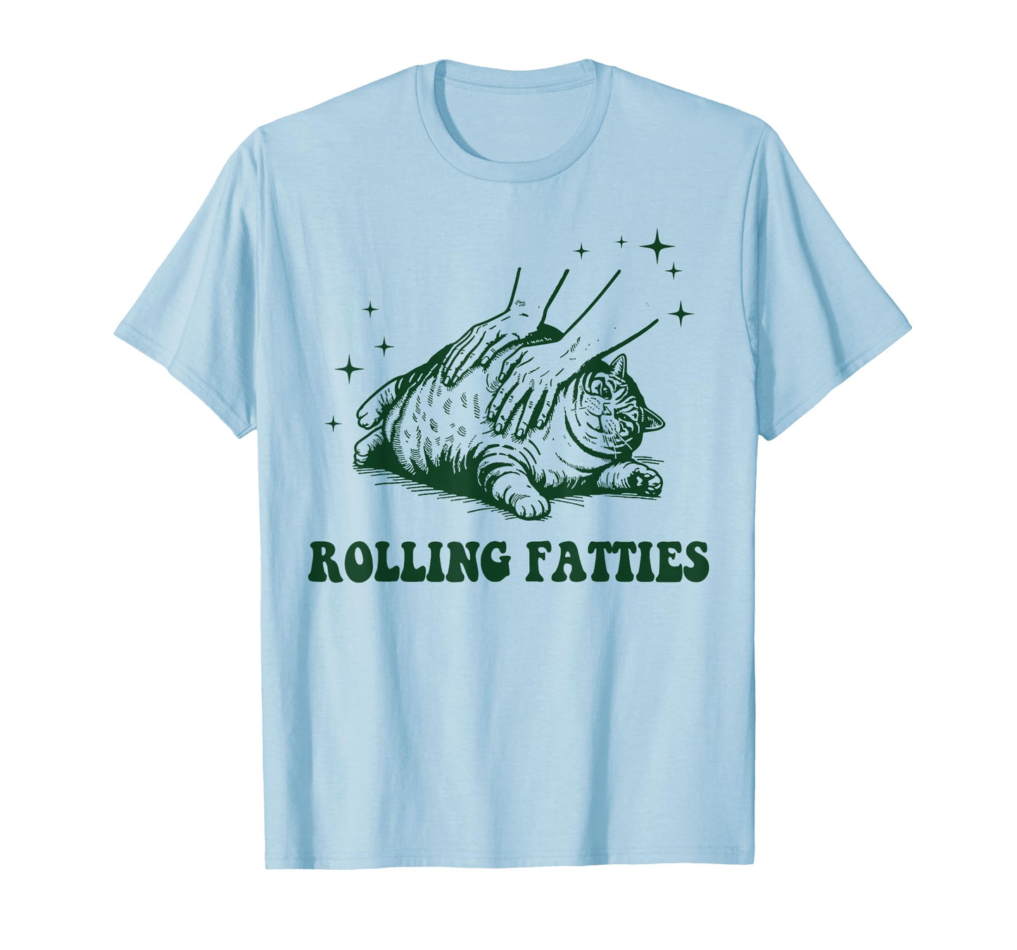 Rolling Fatties Cat Funny Cute Cat Lover Kitten Owner Unisex-Adults Grey T-Shirt, Short Sleeve, Small