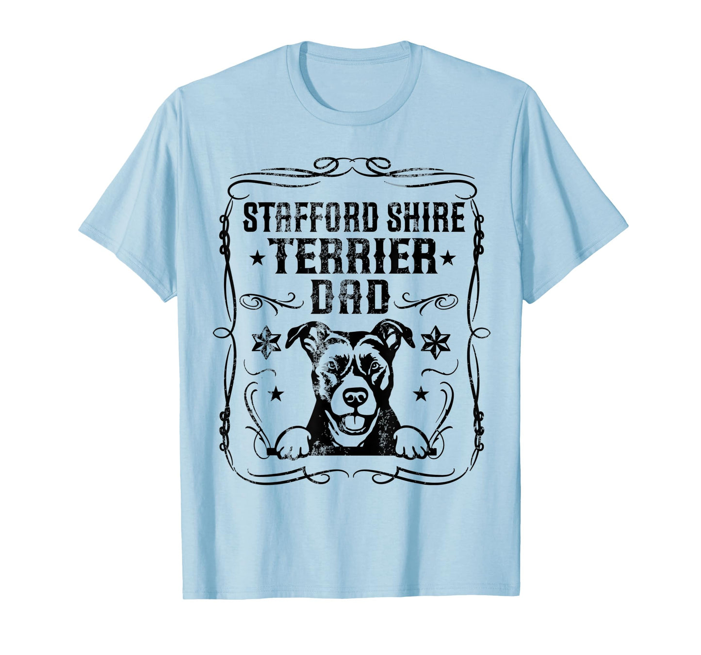 Stafford Shire Terrier Dad Best Dog Lover Father Day Themed T-Shirt for Men Women