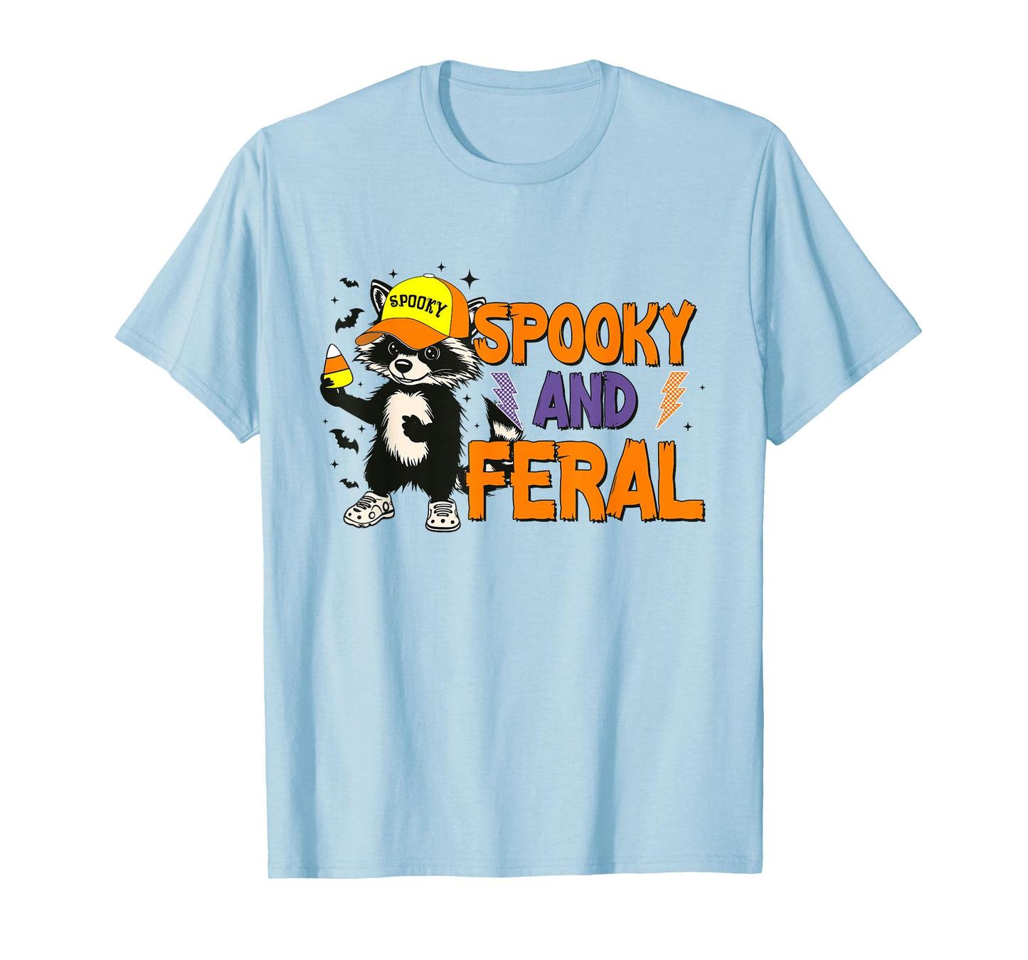 Funny Spooky And Feral Raccoon Halloween Spooky Sarcastic T-Shirt