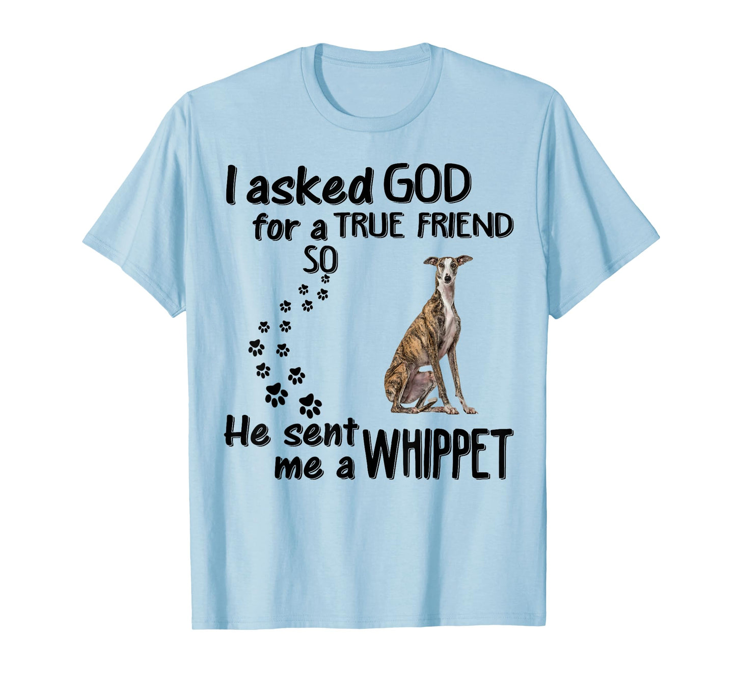 I Asked God For True Friend So He Sent Whippet T-Shirt