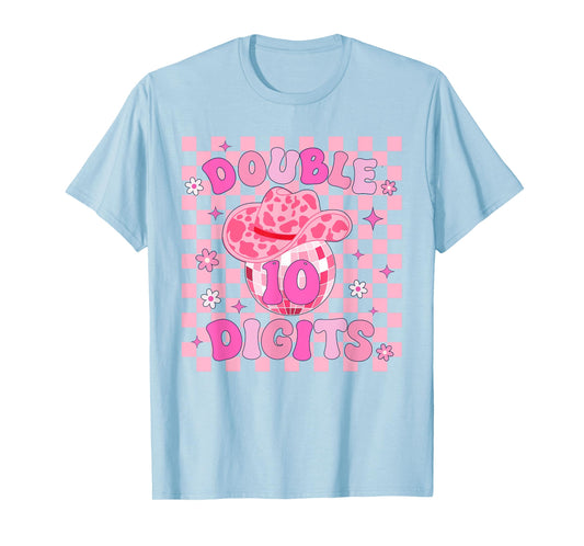10 Double Digits 10th Birthday Rodeo Cowgirl 10 Year Old T-Shirt
