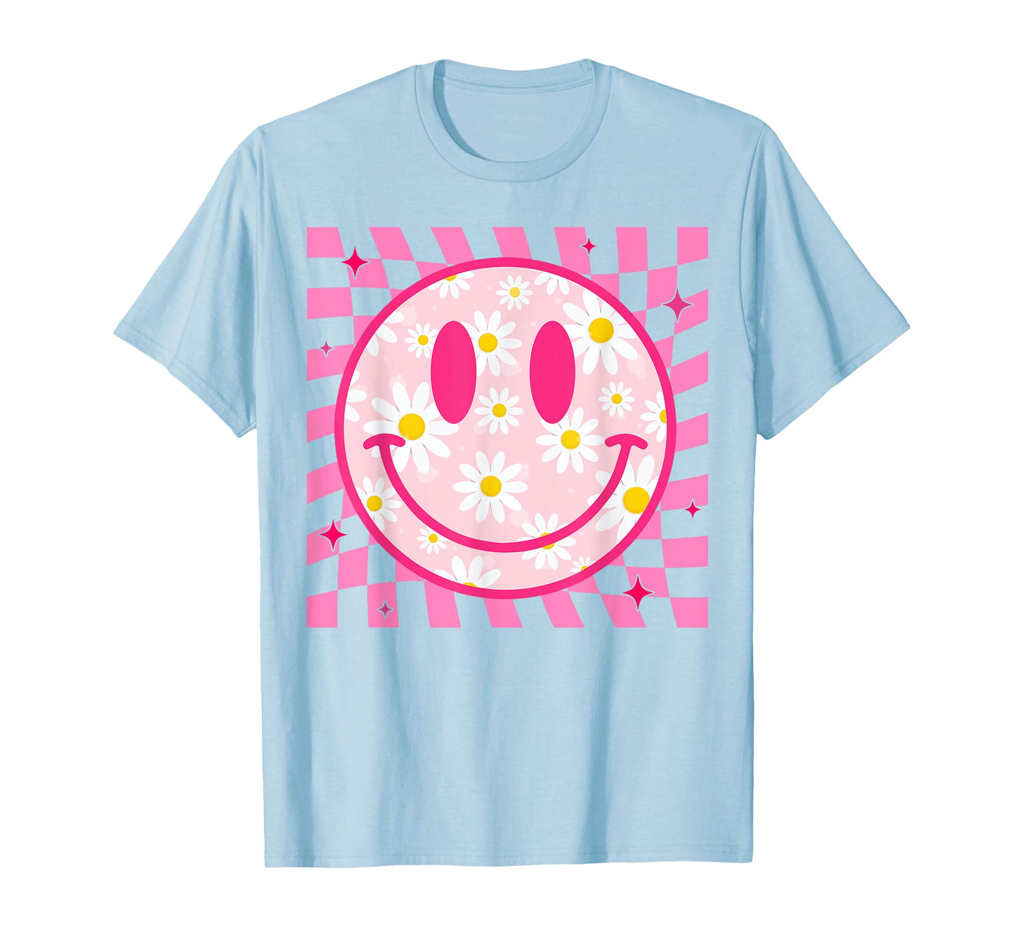 Happy Face Daisy Flower Shirt Preppy Aesthetic Smile Face T-Shirt