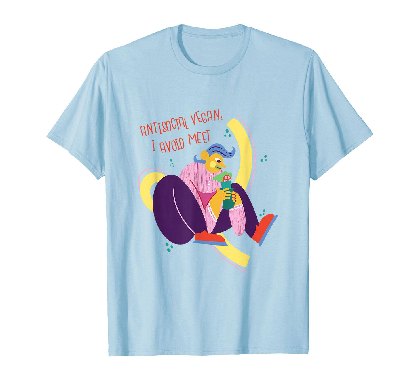 Antisocial Vegan - I Avoid Meat - Funny Plant Based Humor T-Shirt