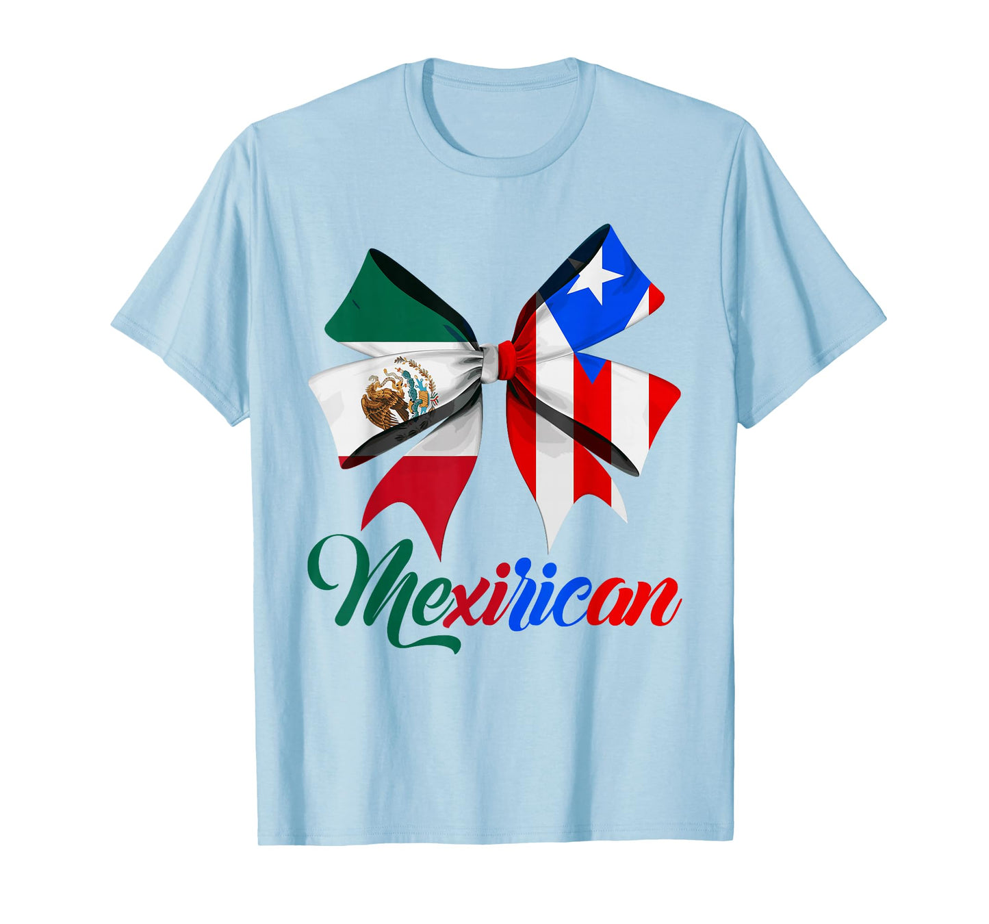 Mexirican Half Mexican Boricua Bow Hispanic Heritage Month T-Shirt