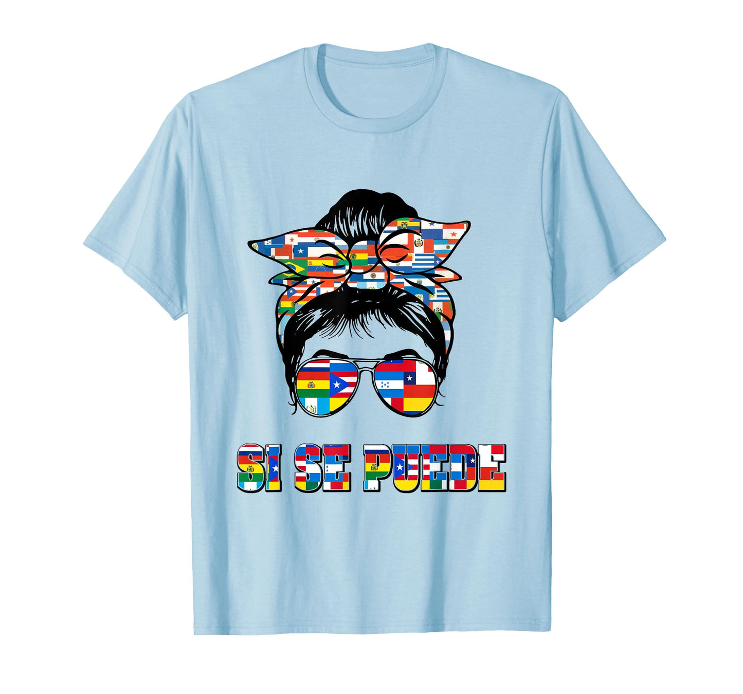 Hispanic Heritage Month Messy Bun Si Se Puede Women T-Shirt