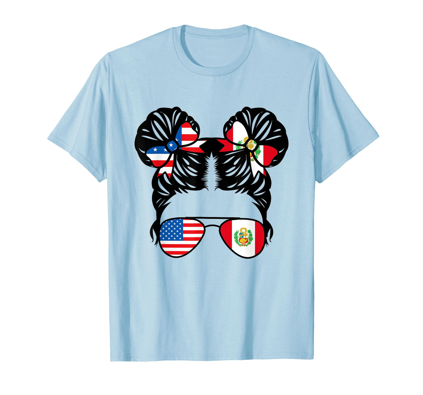 Half American Half Peruvian Girl USA Peru Flag Patriot T-Shirt