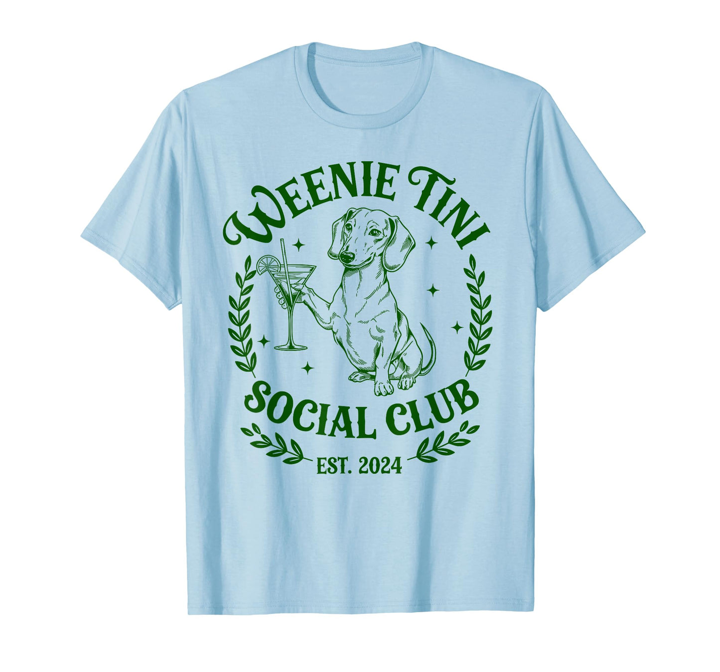 Dachshund Weenie Tini Social Club Lover Funny Weiner Dog T-Shirt for Men Women