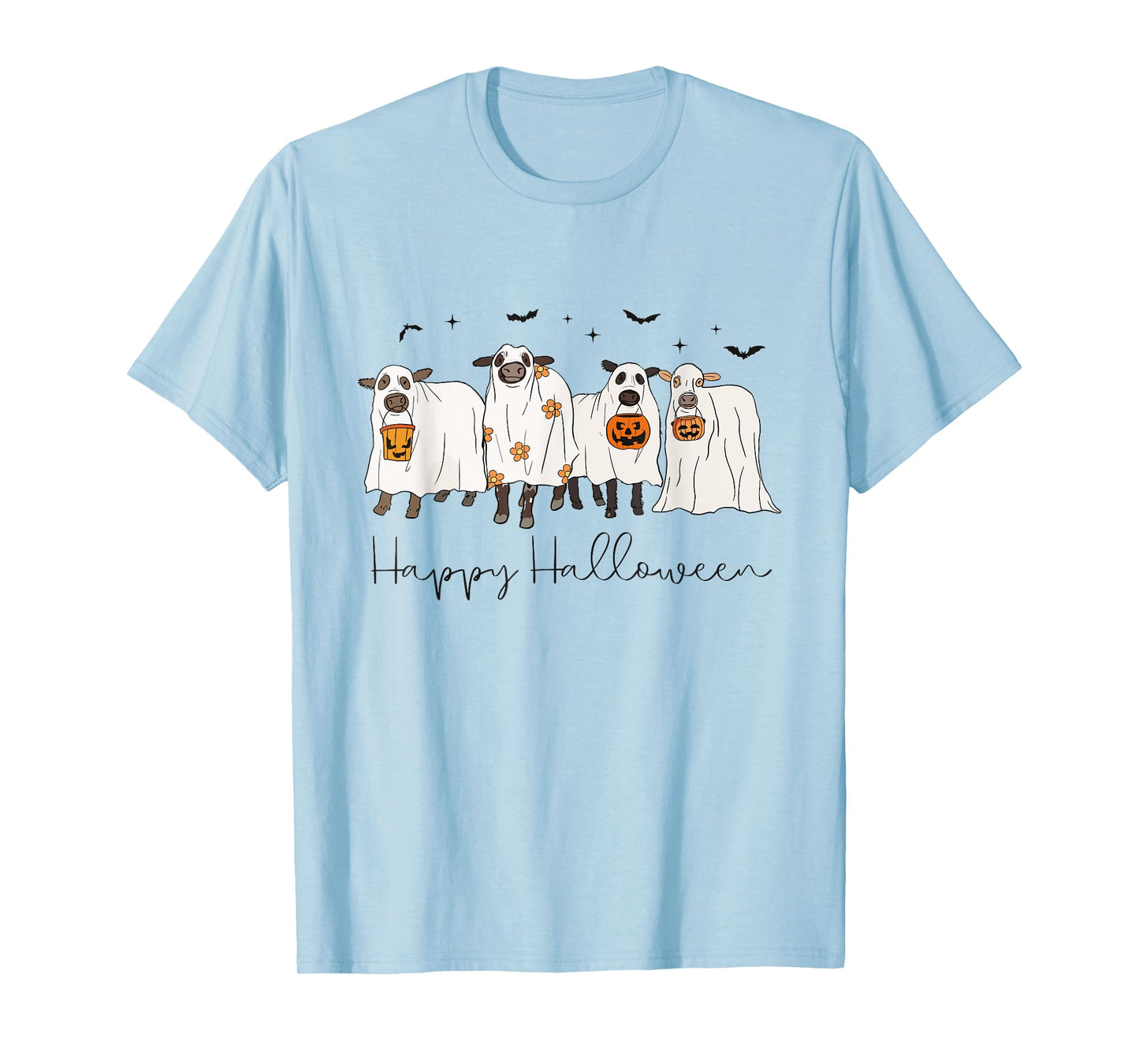 Happy Halloween Cow Ghost Spooky Season Cow Lover Cow Farm T-Shirt