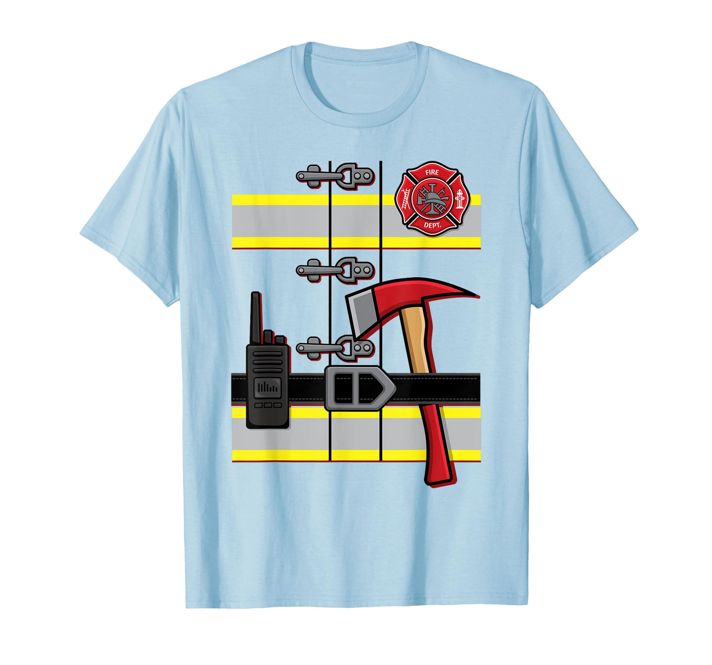 Halloween DIY Firefighter Uniform Costume T-Shirt Small