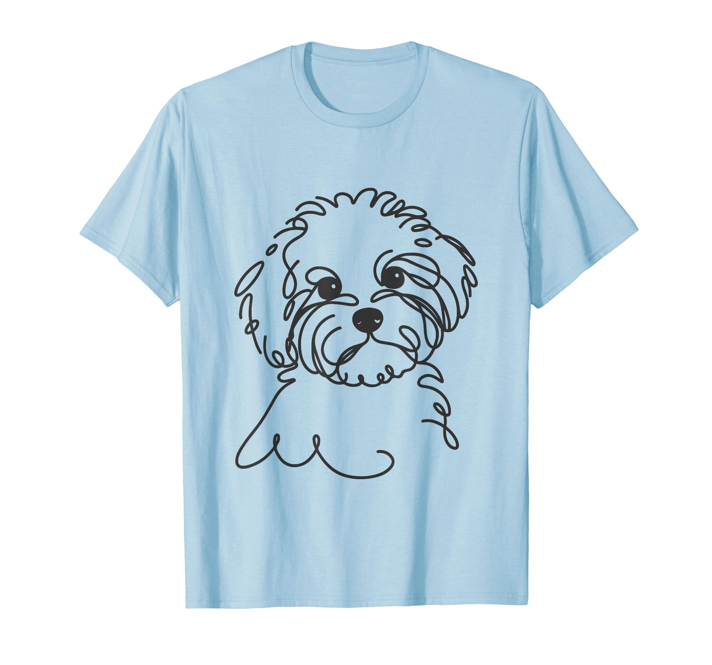 Line Art Dad Mom Dog - Maltipoo T-Shirt