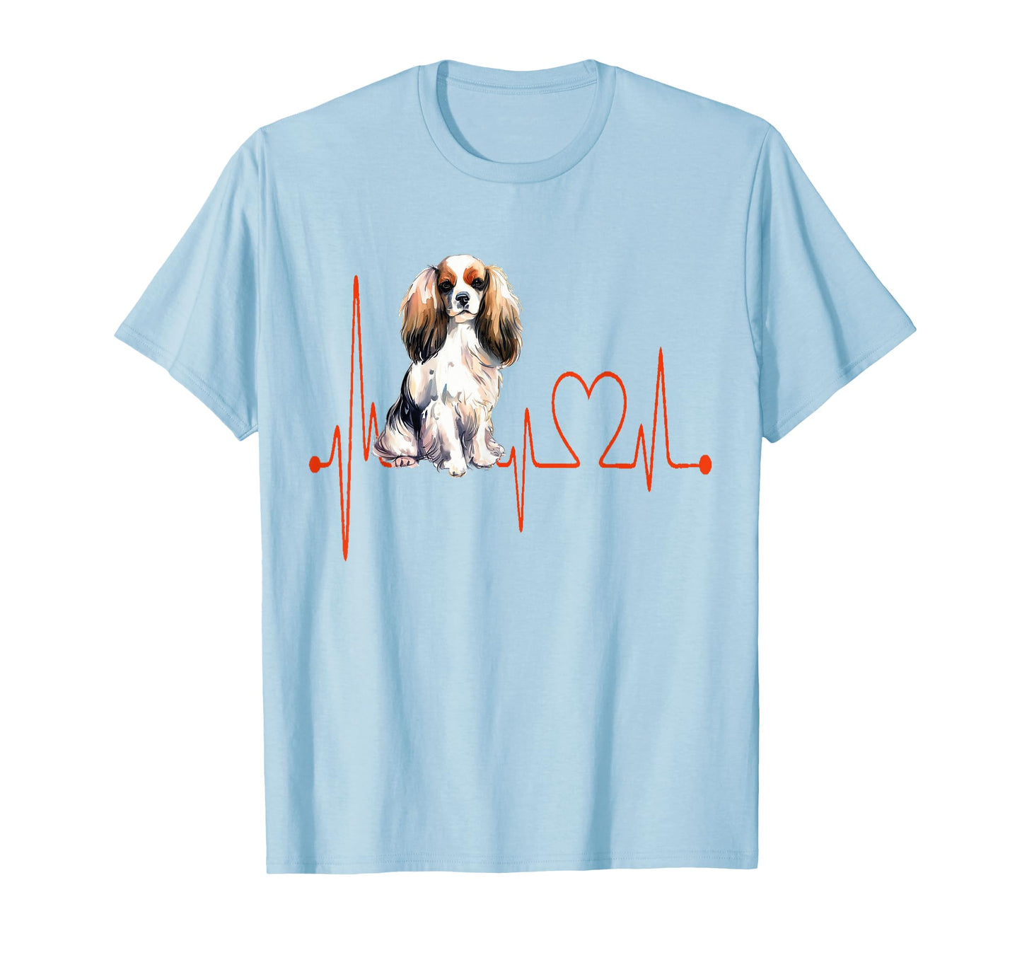 Cockalier Dog Heartbeat EKG Funny Dogs Lover & Owner T-Shirt