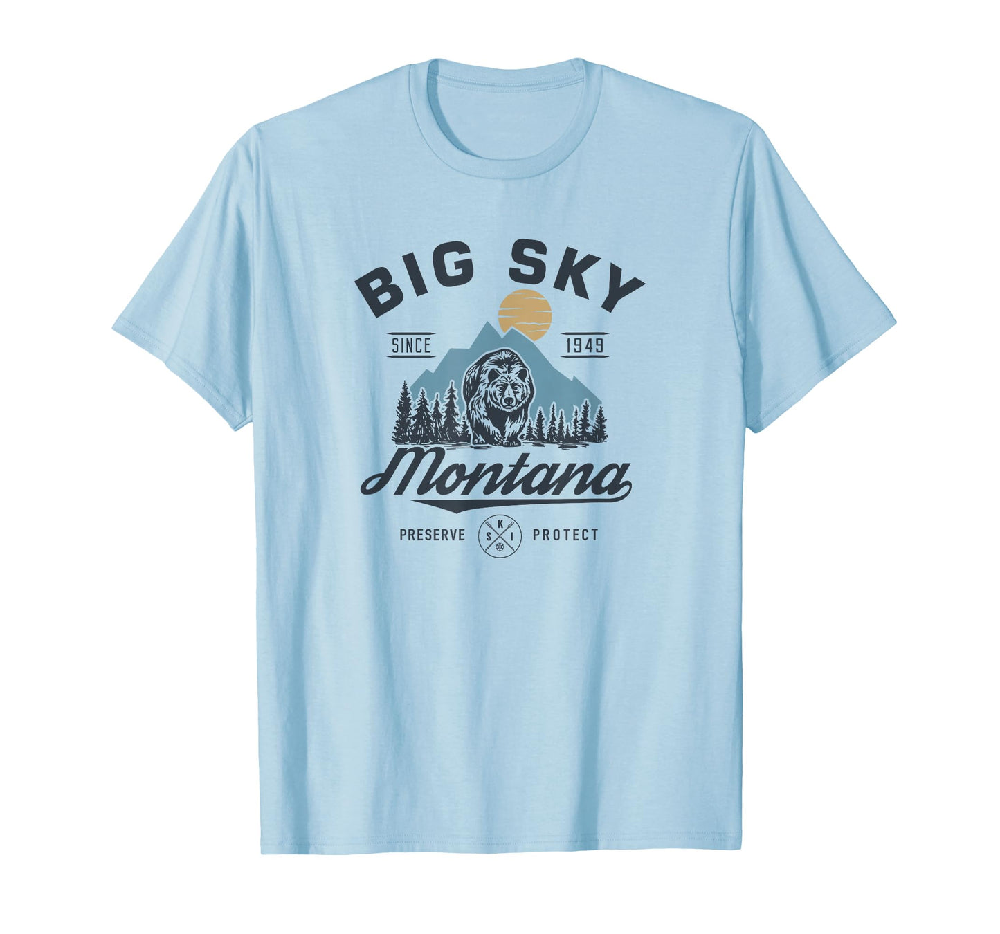 Big - Sky Montana snow Skiing trendy Retro lodge T-Shirt