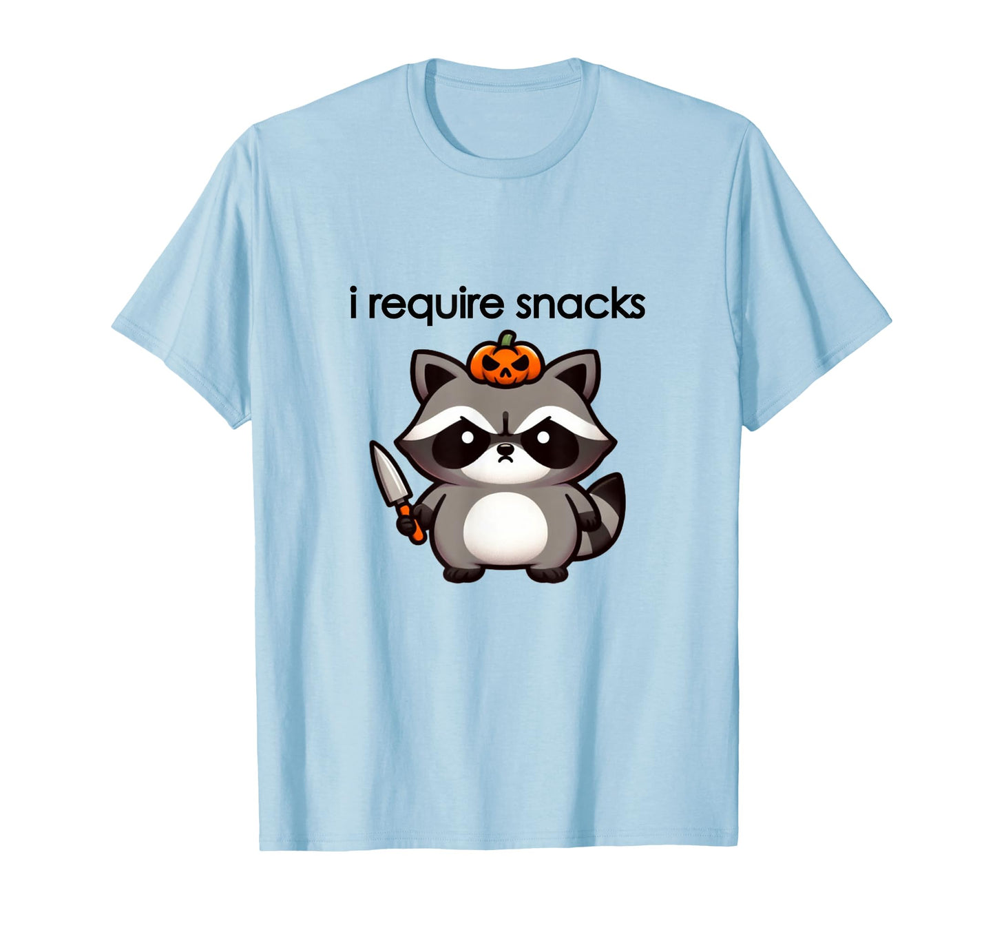 I Require Spooky Snacks Angry Raccoon Halloween T-Shirt