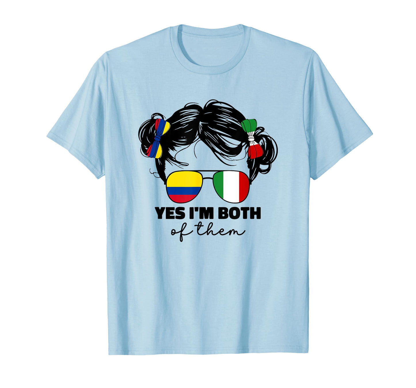 Half Italian And Colombian Colombia Italy Flag Kids Girl T-Shirt